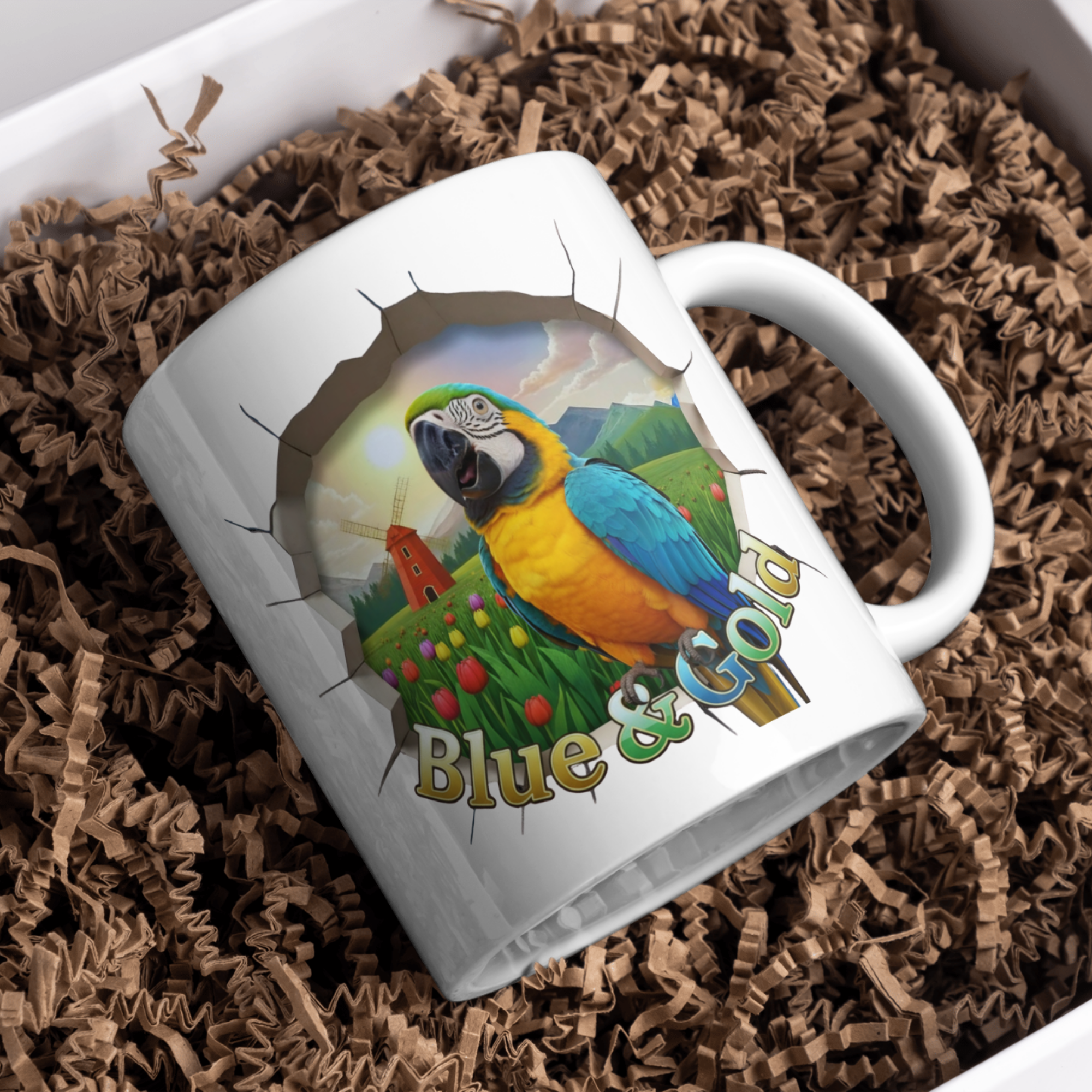 Blue & Gold Tulip Field Mug