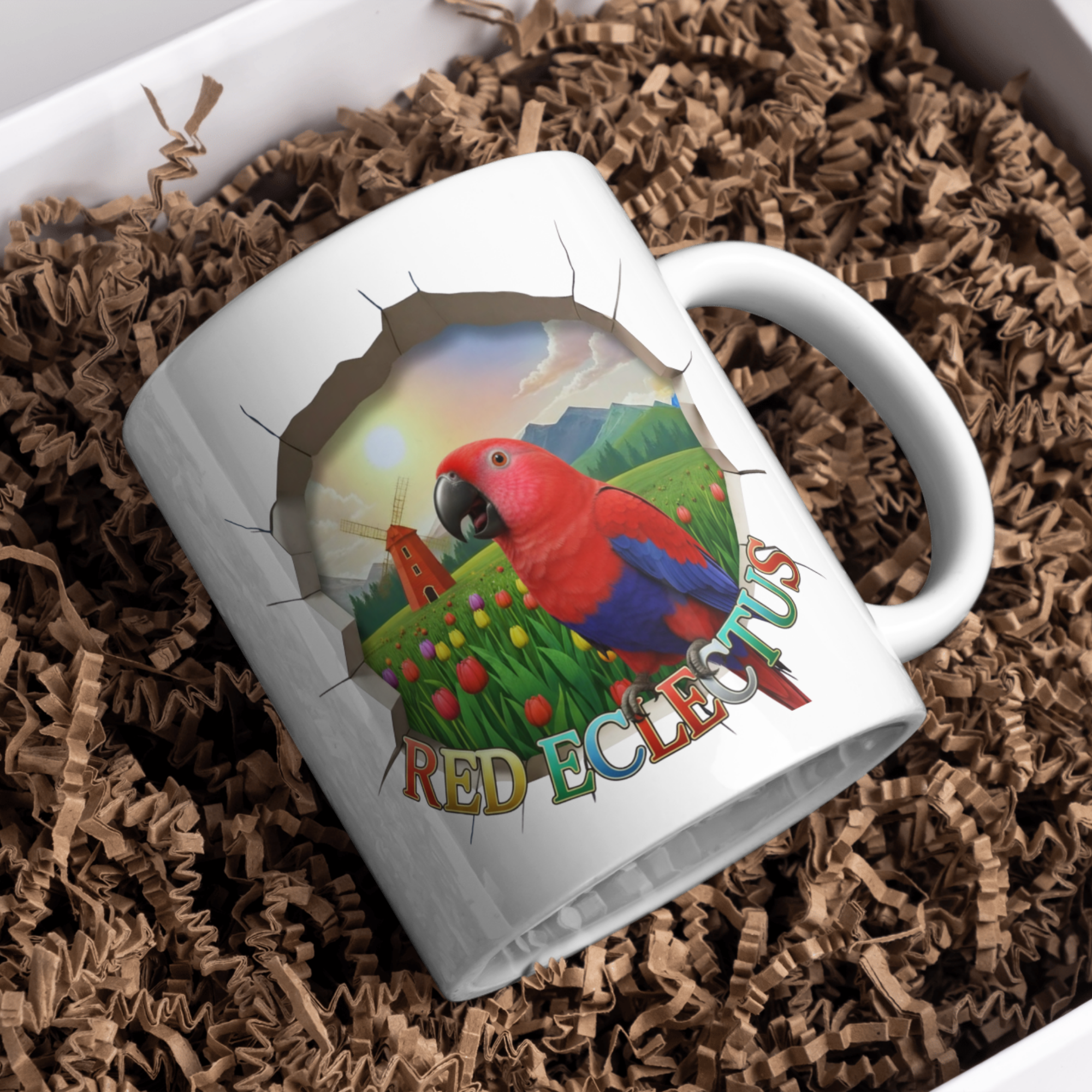Red Eclectus Meadow Mug