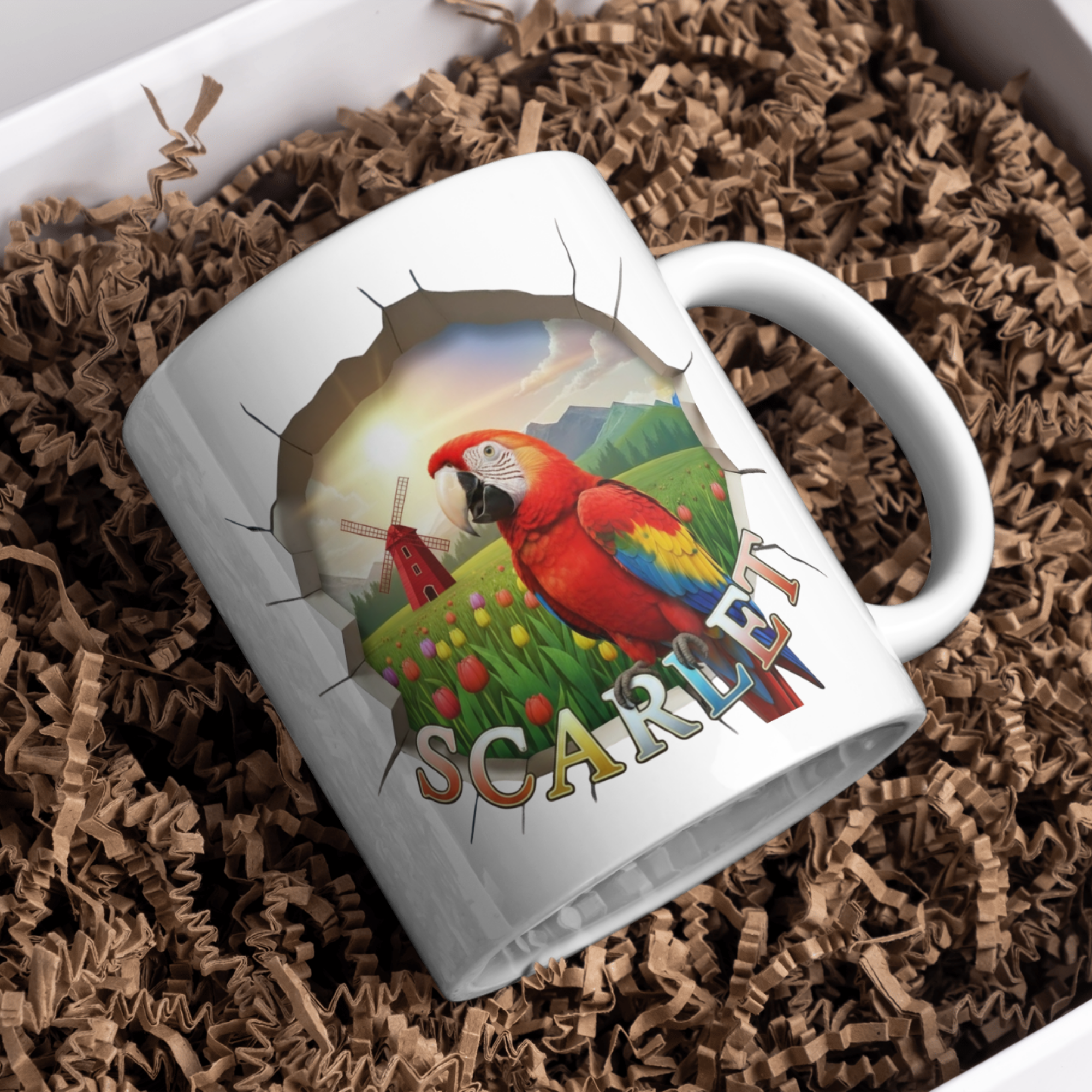 Red Scarlet Tulip Field Mug