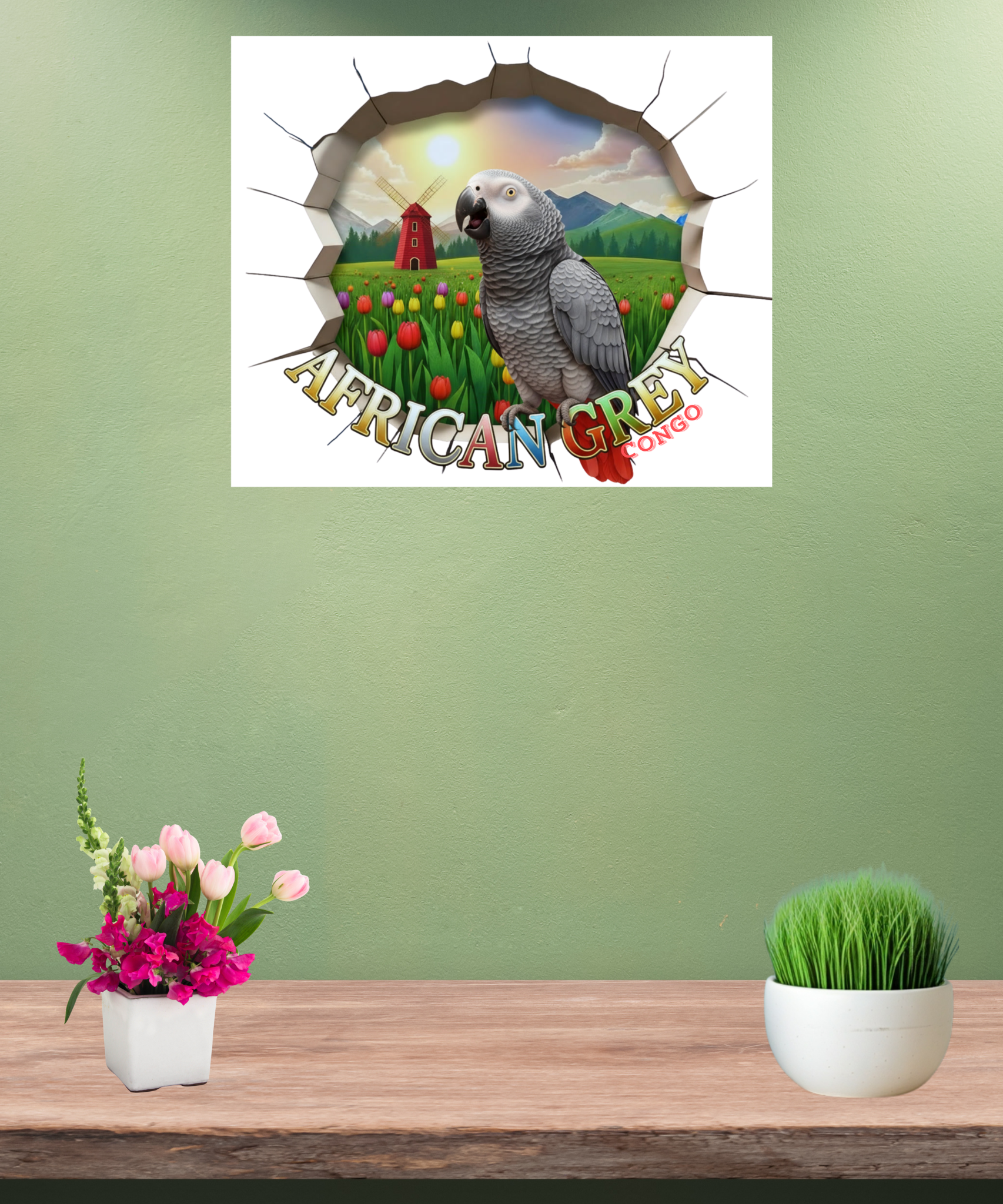 African Grey Congo Nature Wall-Hanging