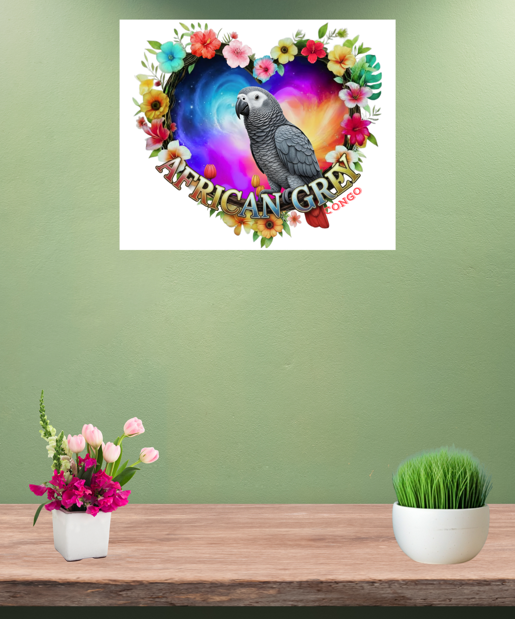 African Grey Congo Wall-Hanging
