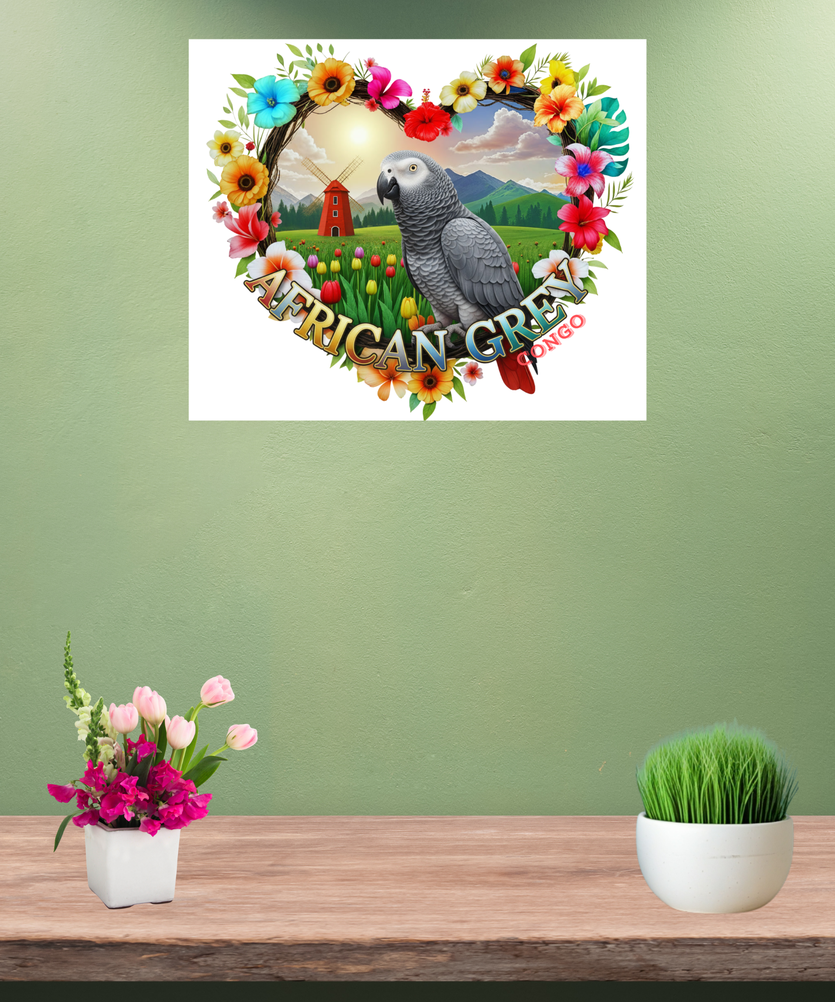 African Grey Congo Wall-Hanging