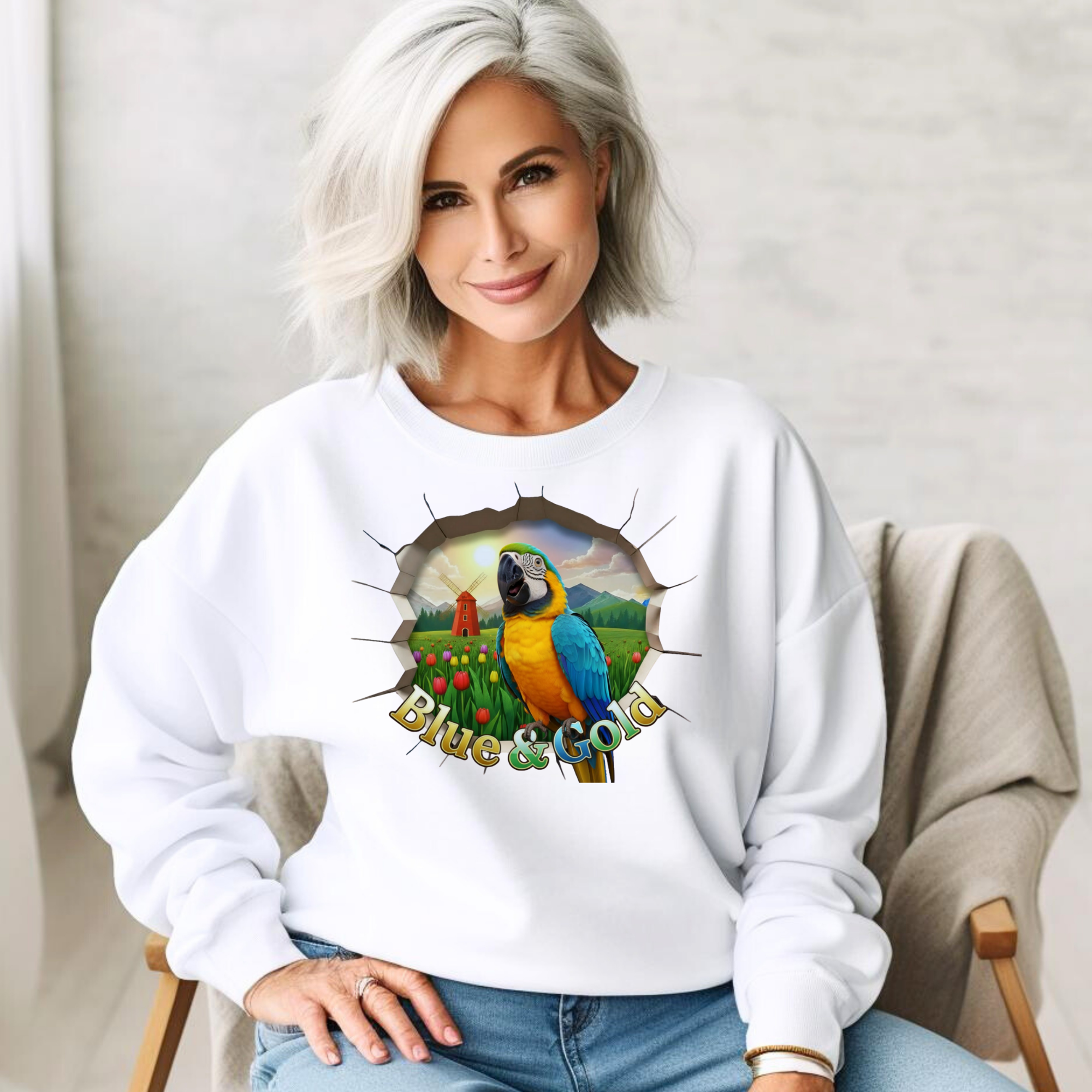Blue & Gold Tulip Field Sweatshirt
