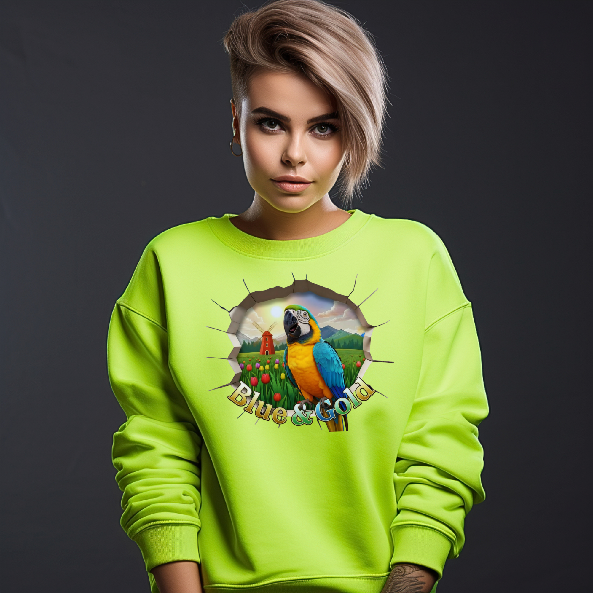 Blue & Gold Tulip Field Sweatshirt