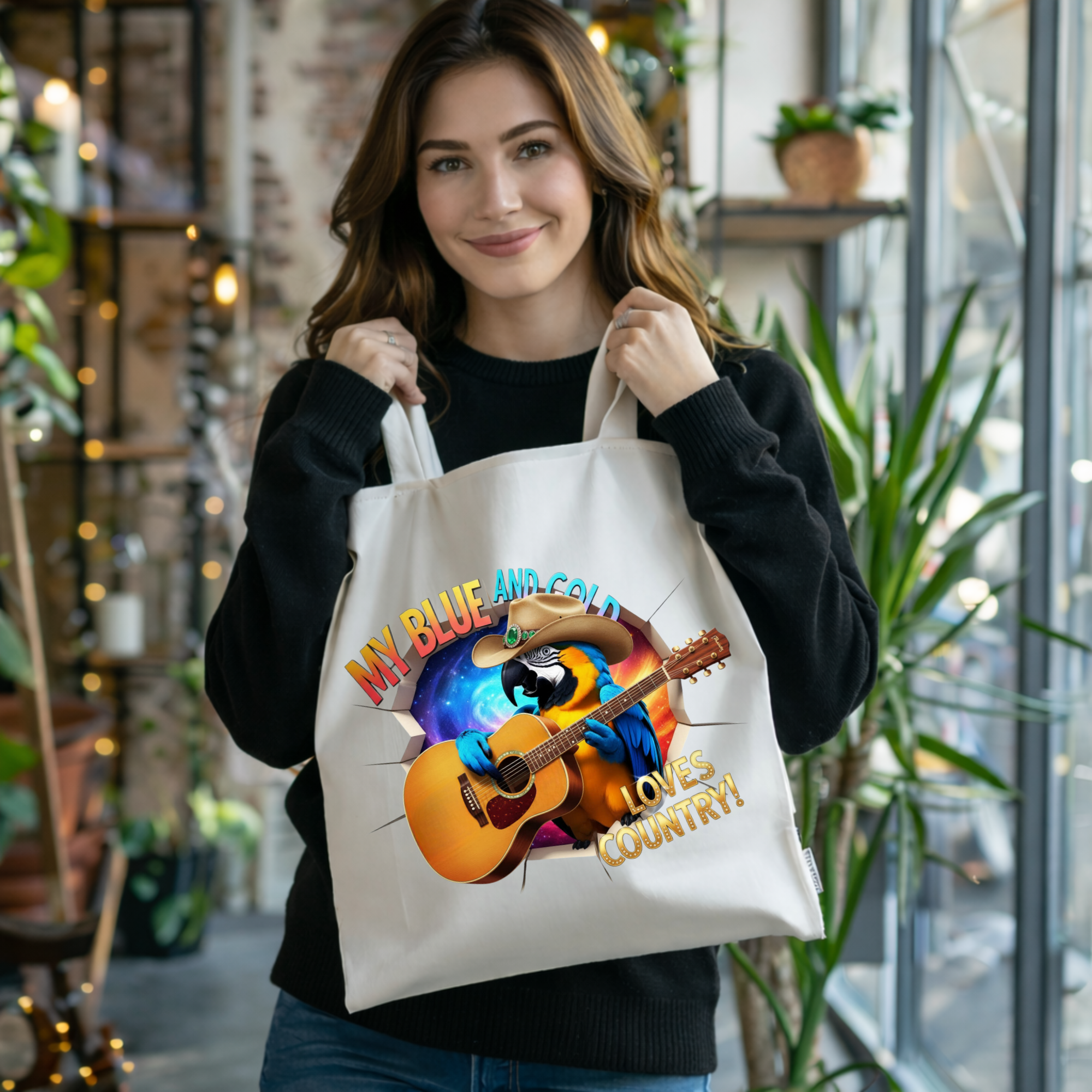 Blue And Gold Loves Country Tote Bag