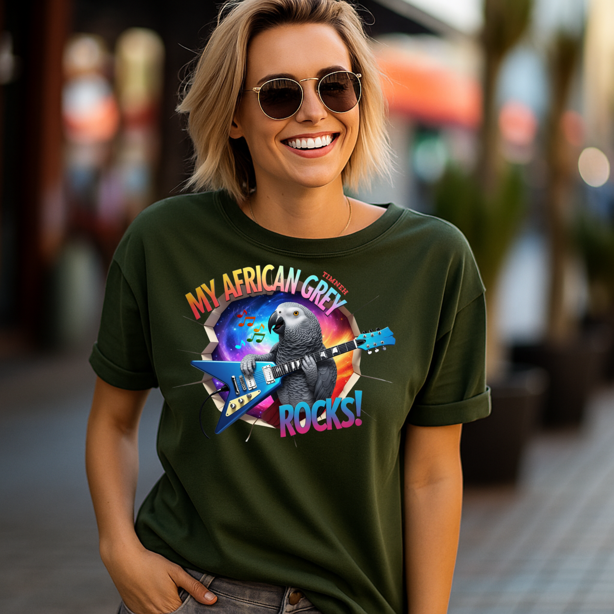 African Grey Timneh Rocks T-Shirt