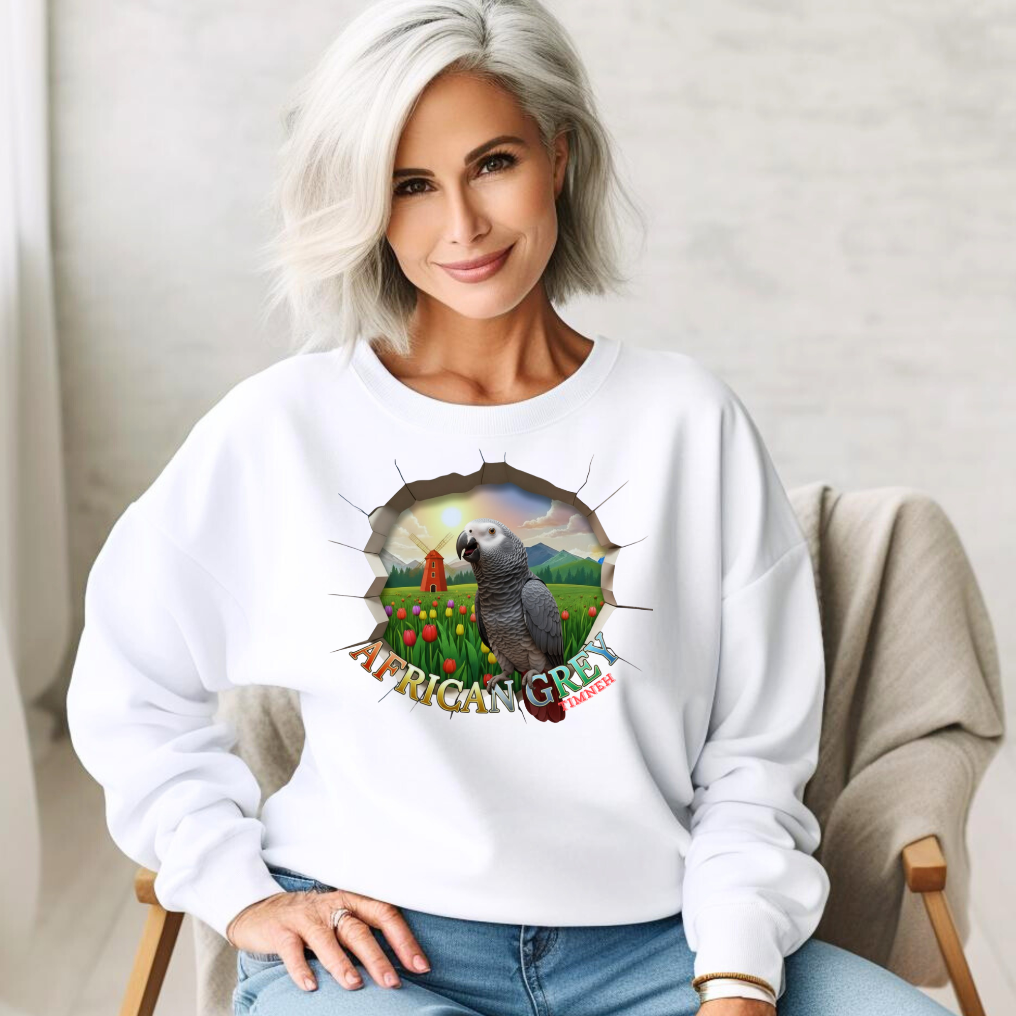 African Grey Timneh Garden Sweatshirt
