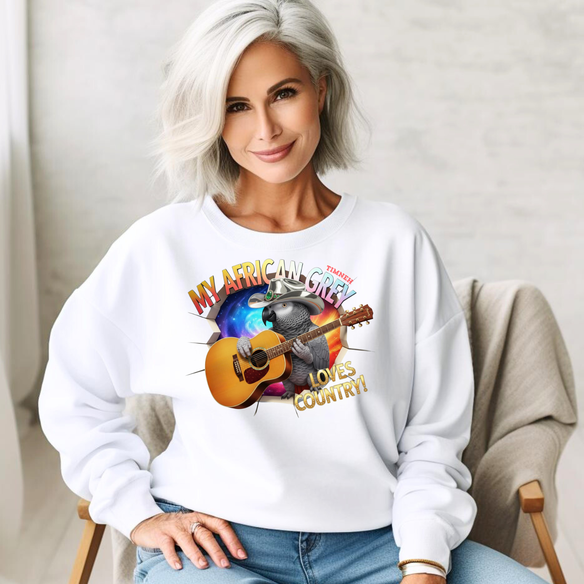 African Grey Timneh Loves Country Sweatshirt