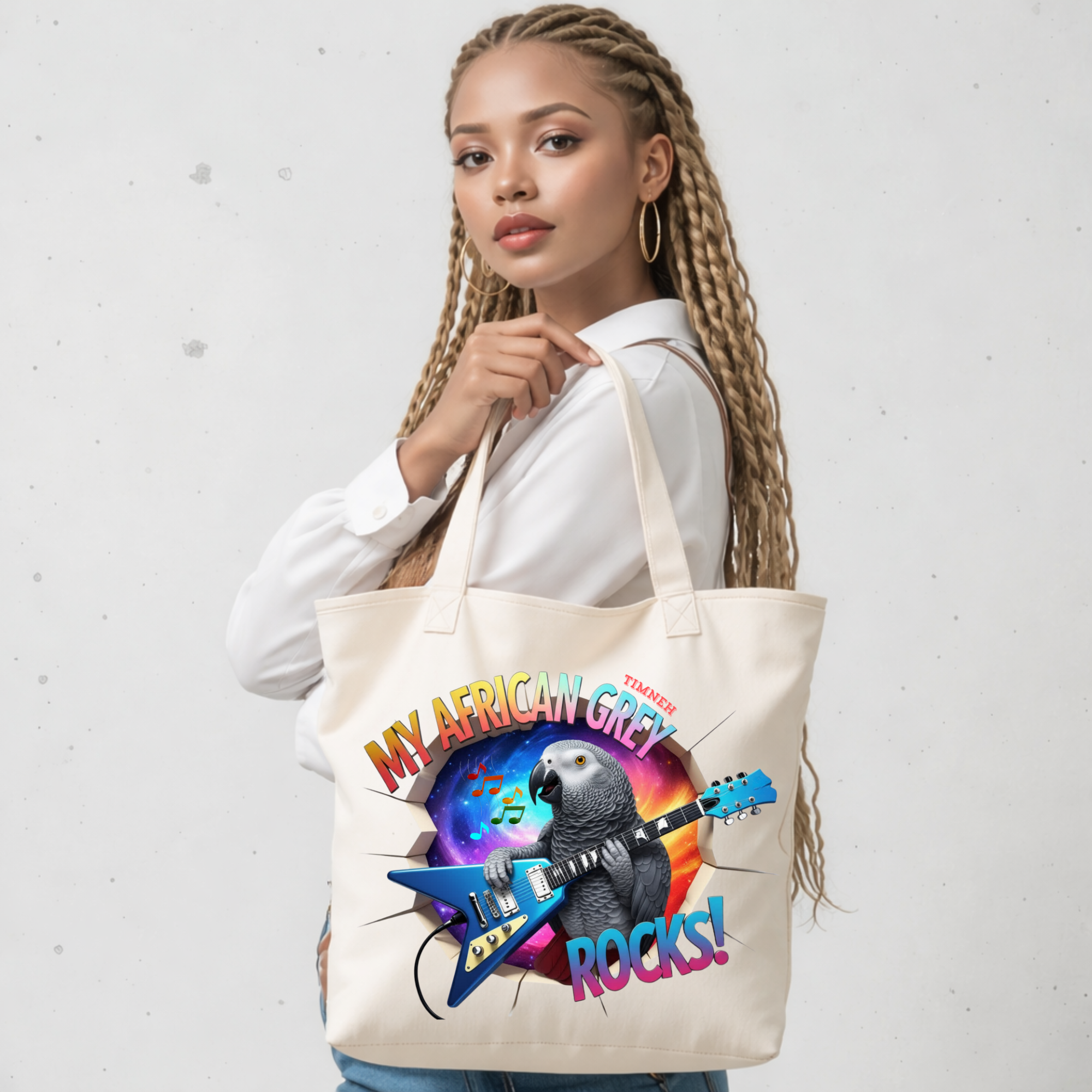 African Grey Timneh Rocks Tote Bag
