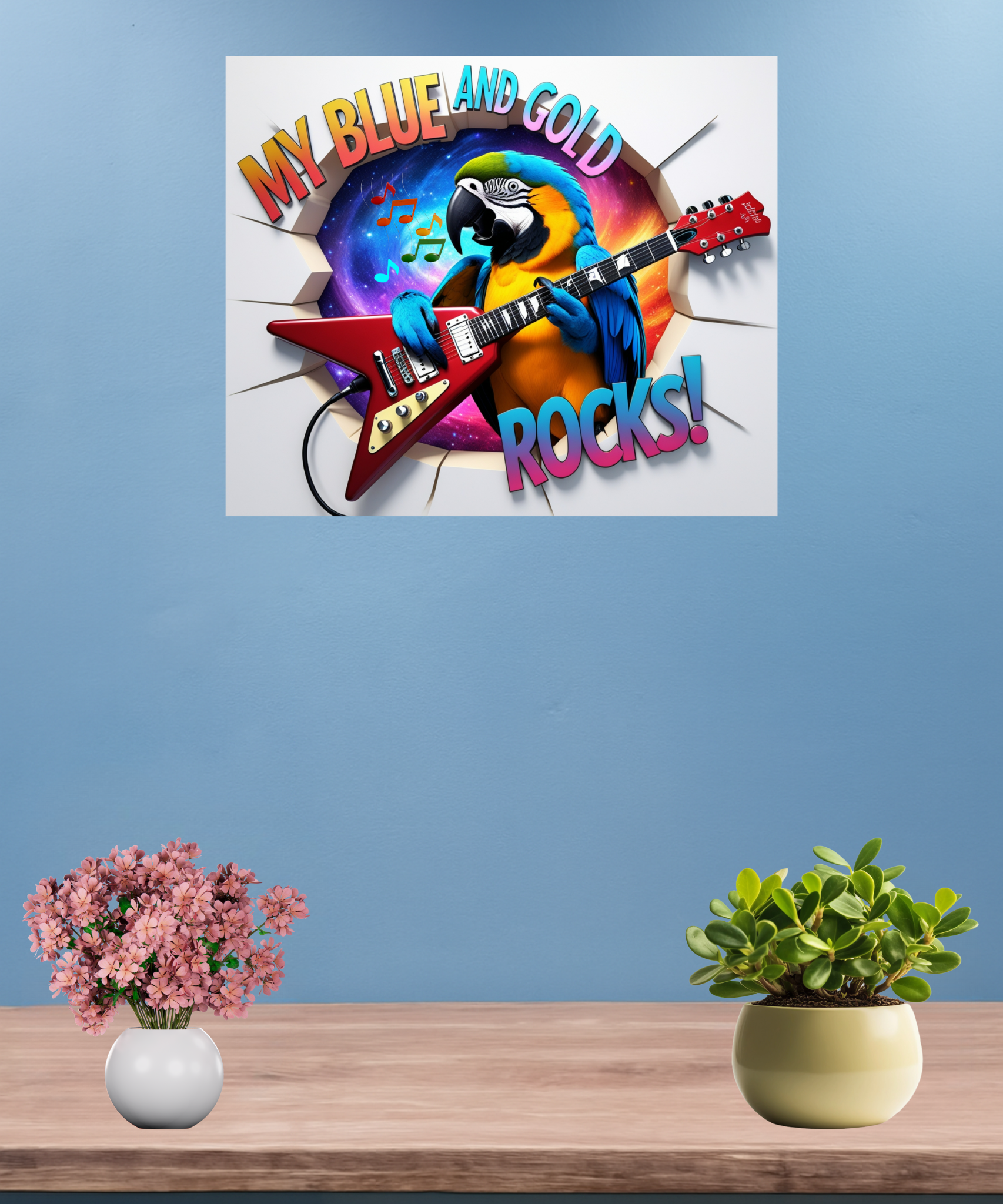 My Blue & Gold Rocks Wall-Hanging