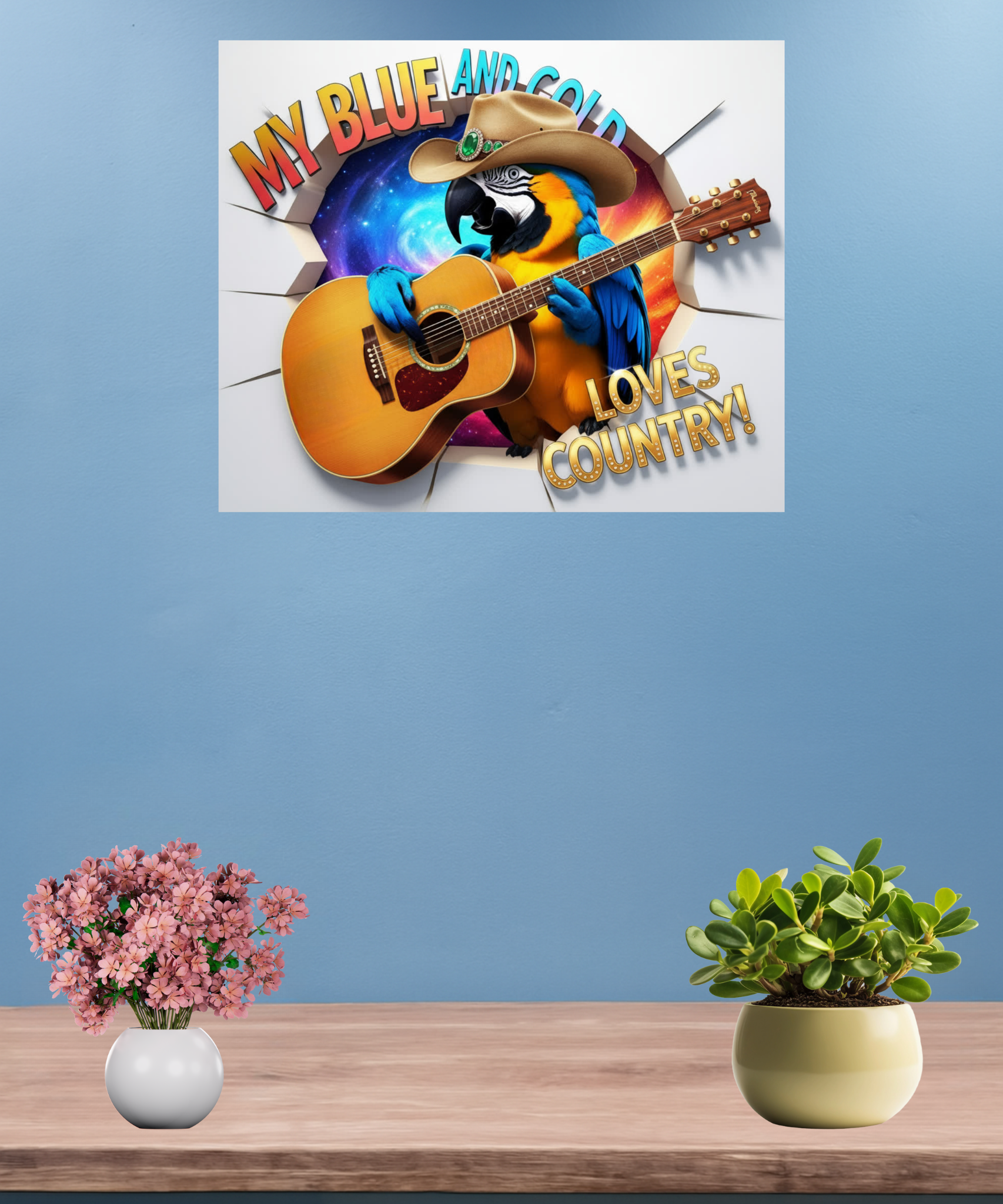 Blue & Gold Loves Country Wall-Hanging