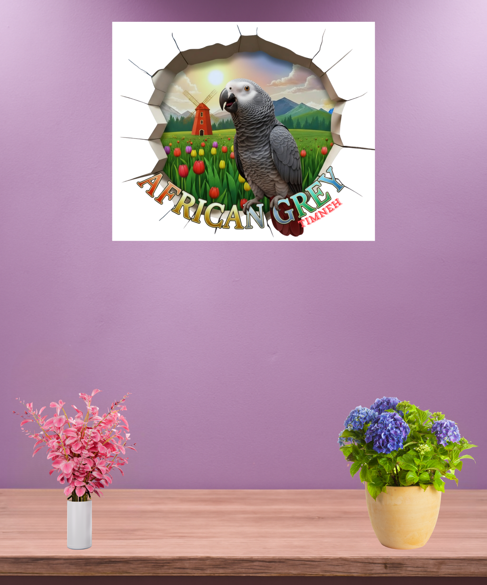 African Grey Timneh Breakthrough Wall-Hanging