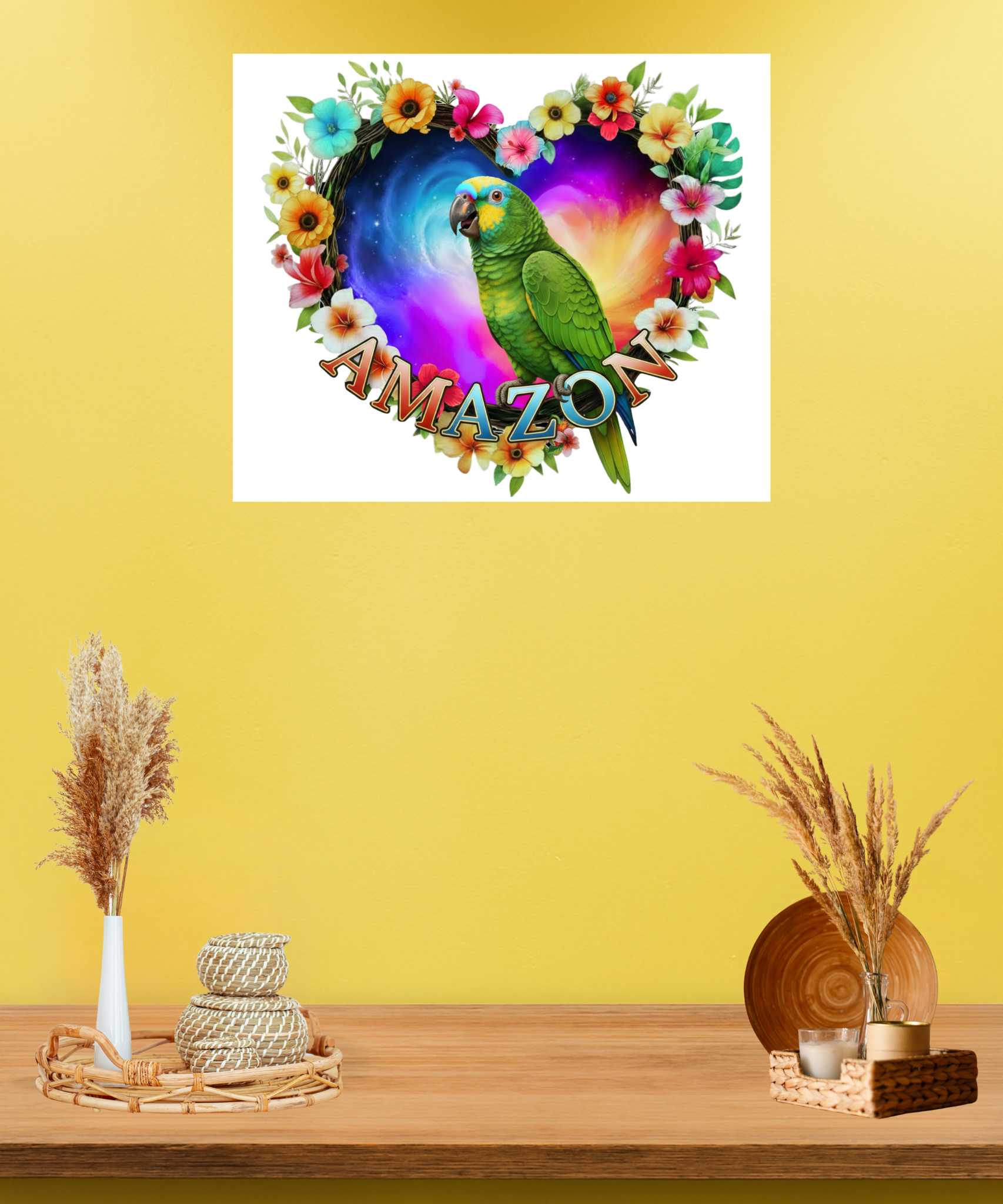 Amazon Floral Heart Wall-Hanging