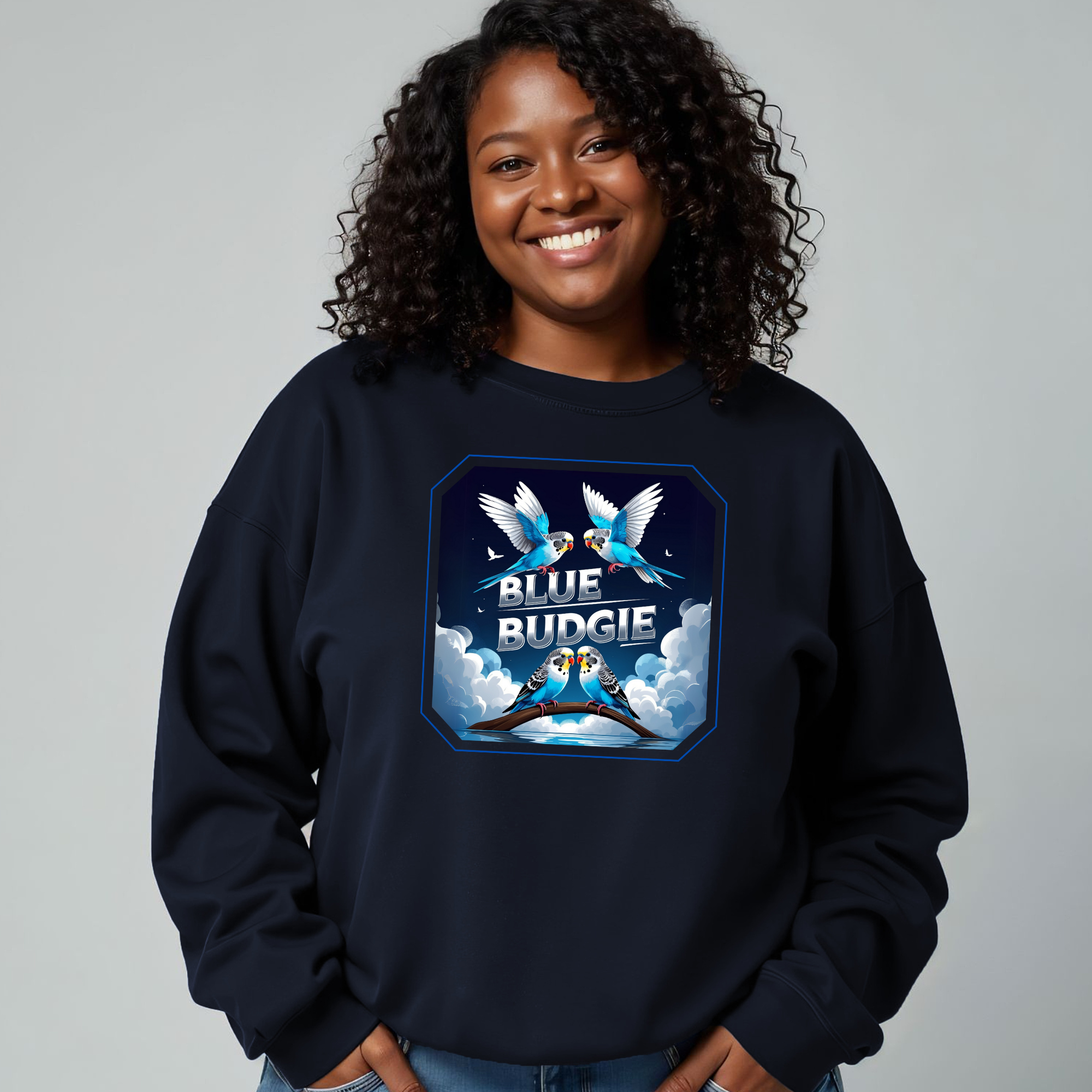 Blue Budgie Night Sky Sweatshirt