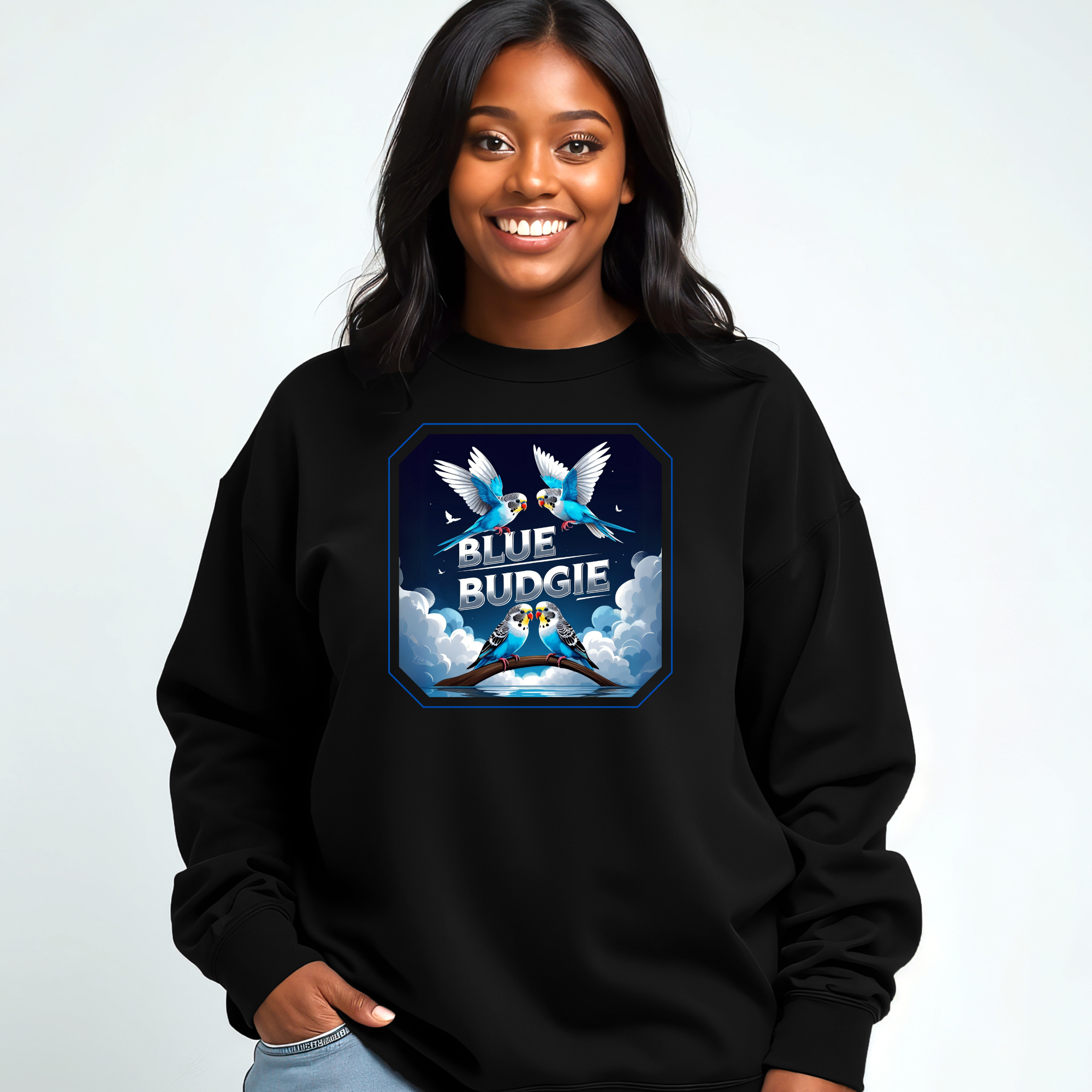 Blue Budgie Night Sky Sweatshirt