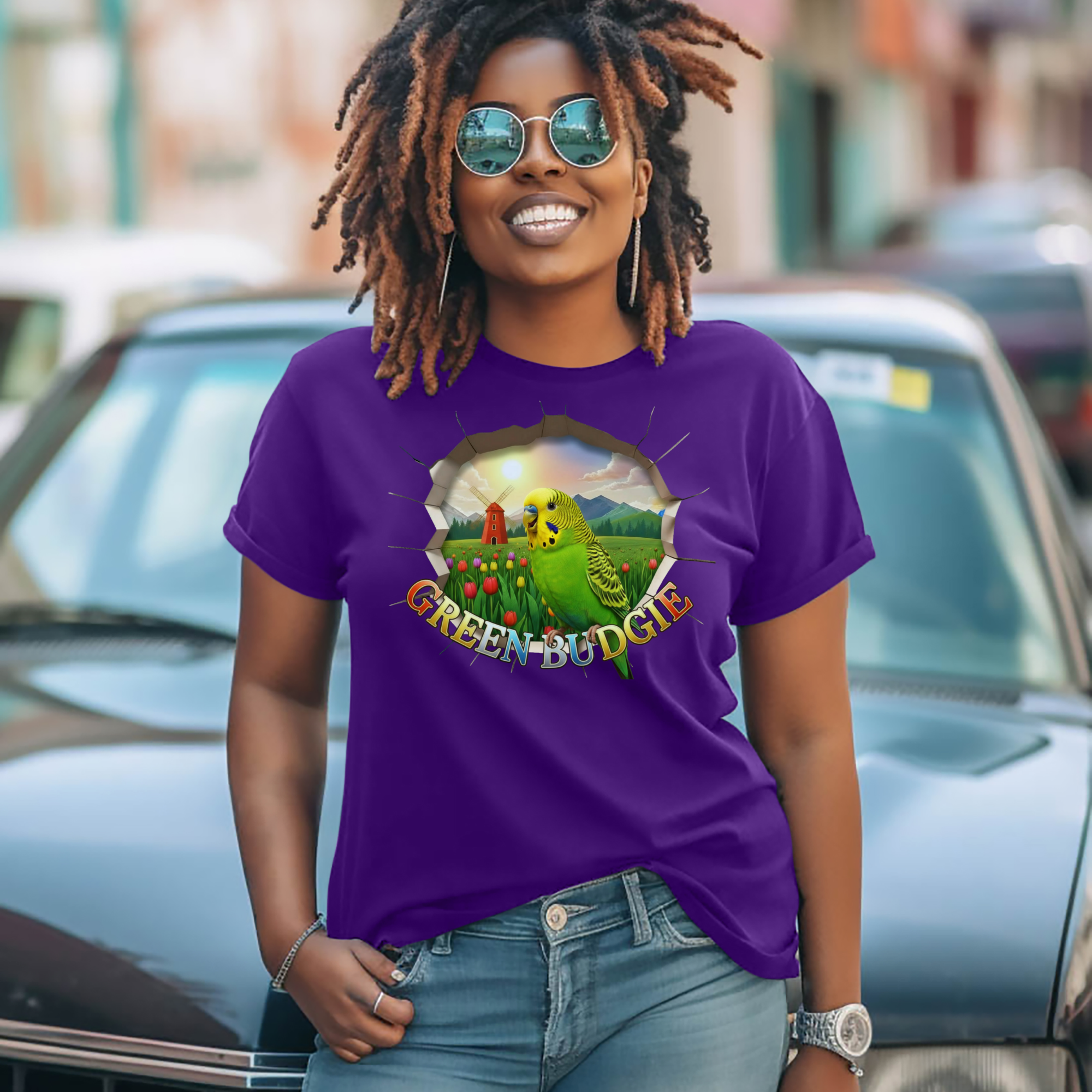 Green Budgie Parrot T-Shirt