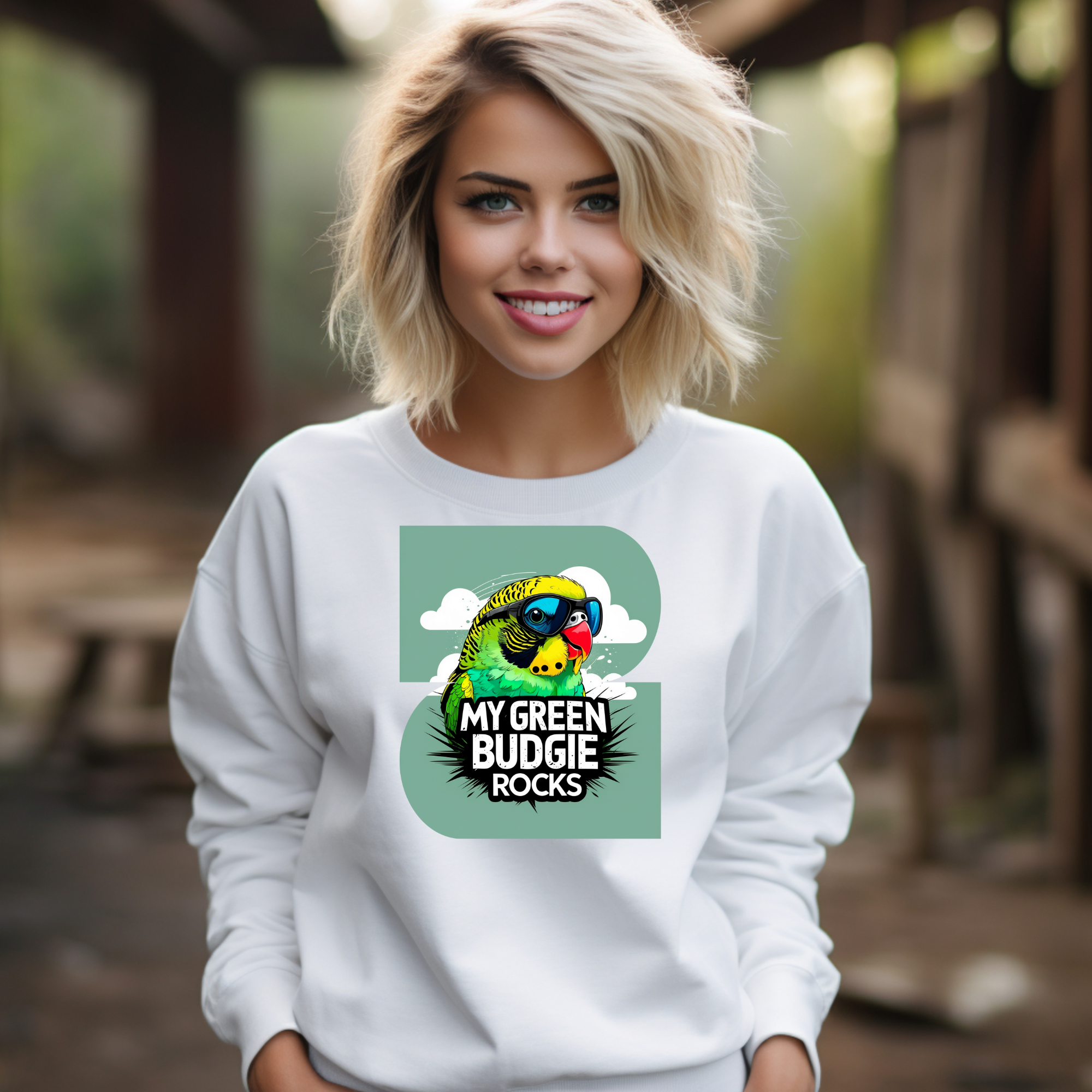 My Green Budgie Rocks Sweatshirt