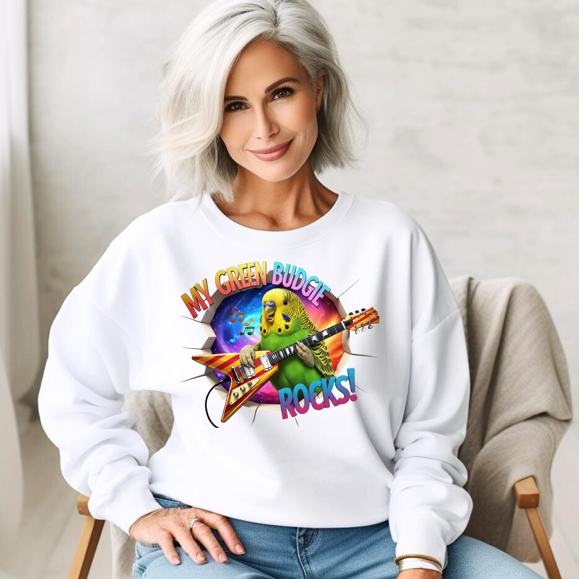 Green Budgie Rocks Sweatshirt