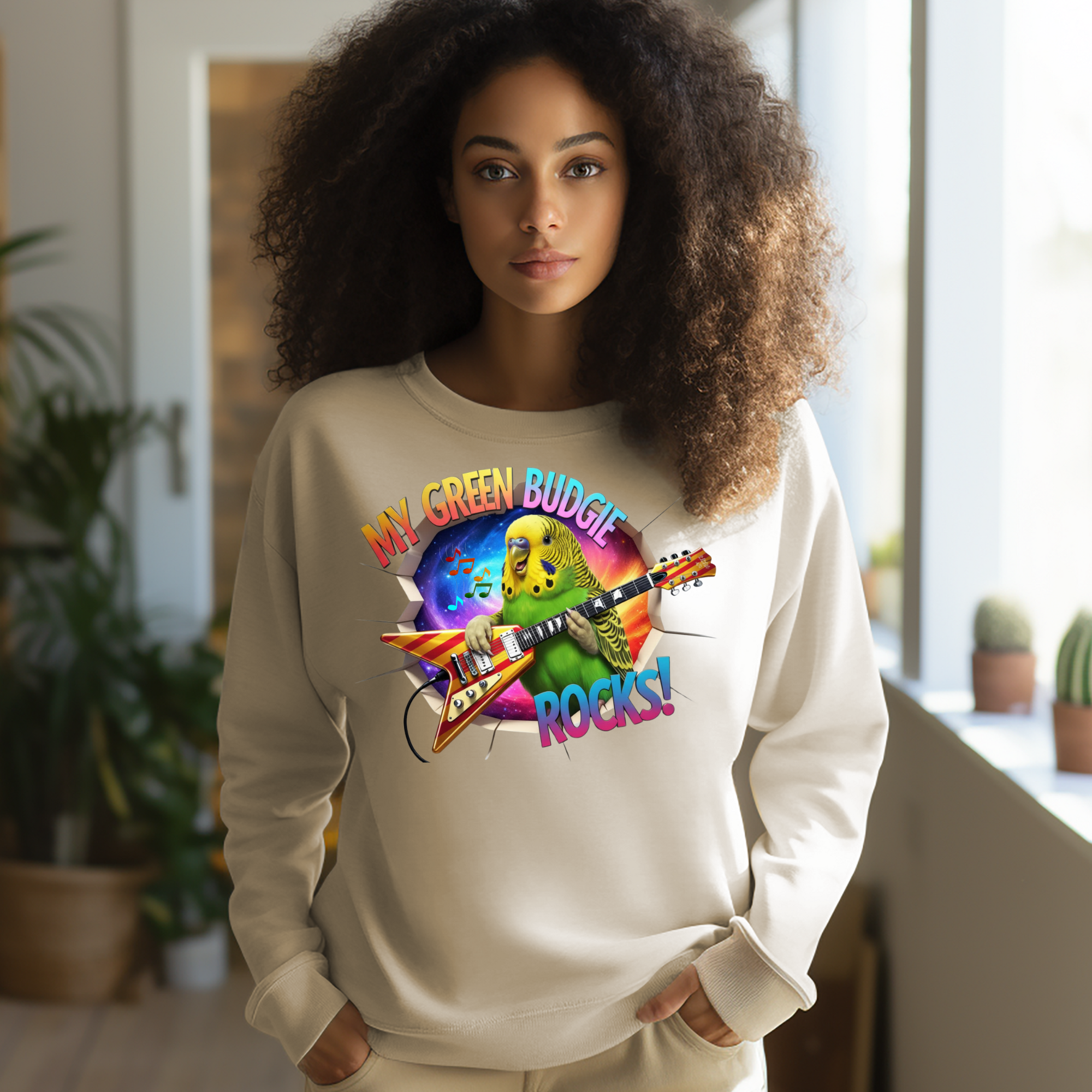 Green Budgie Rocks Sweatshirt