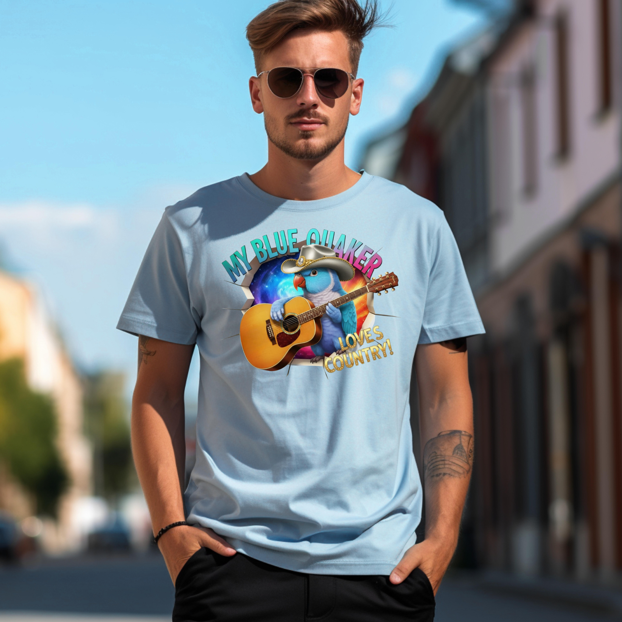 Blue Quaker Loves Country T-Shirt