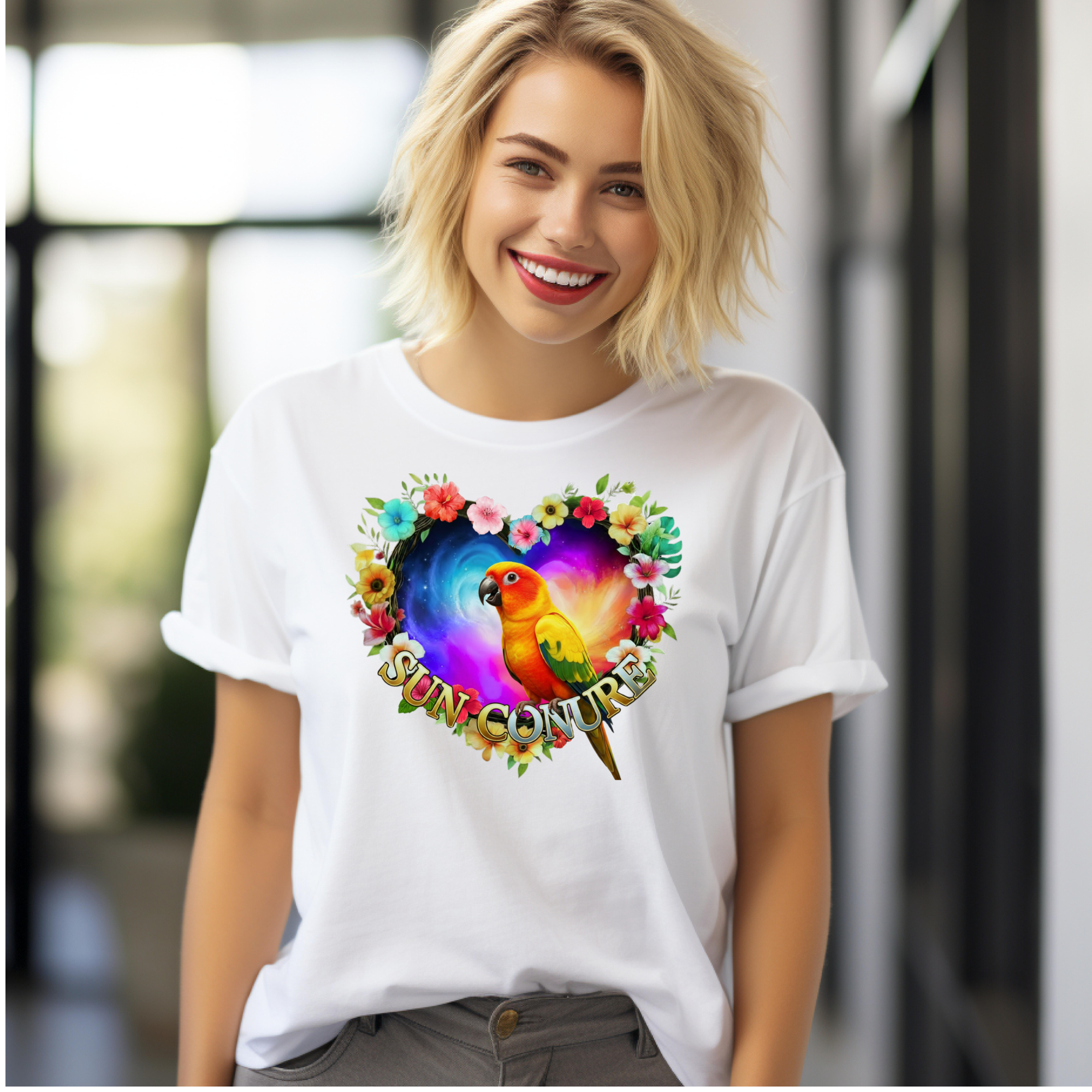 Sun Conure Heart Designs T-Shirt