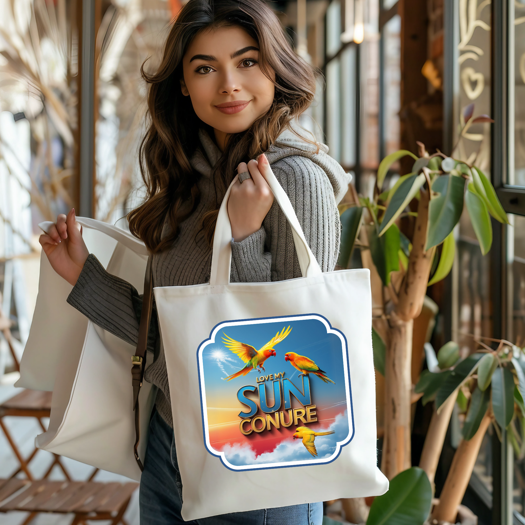 Sun Conure Tote Bag