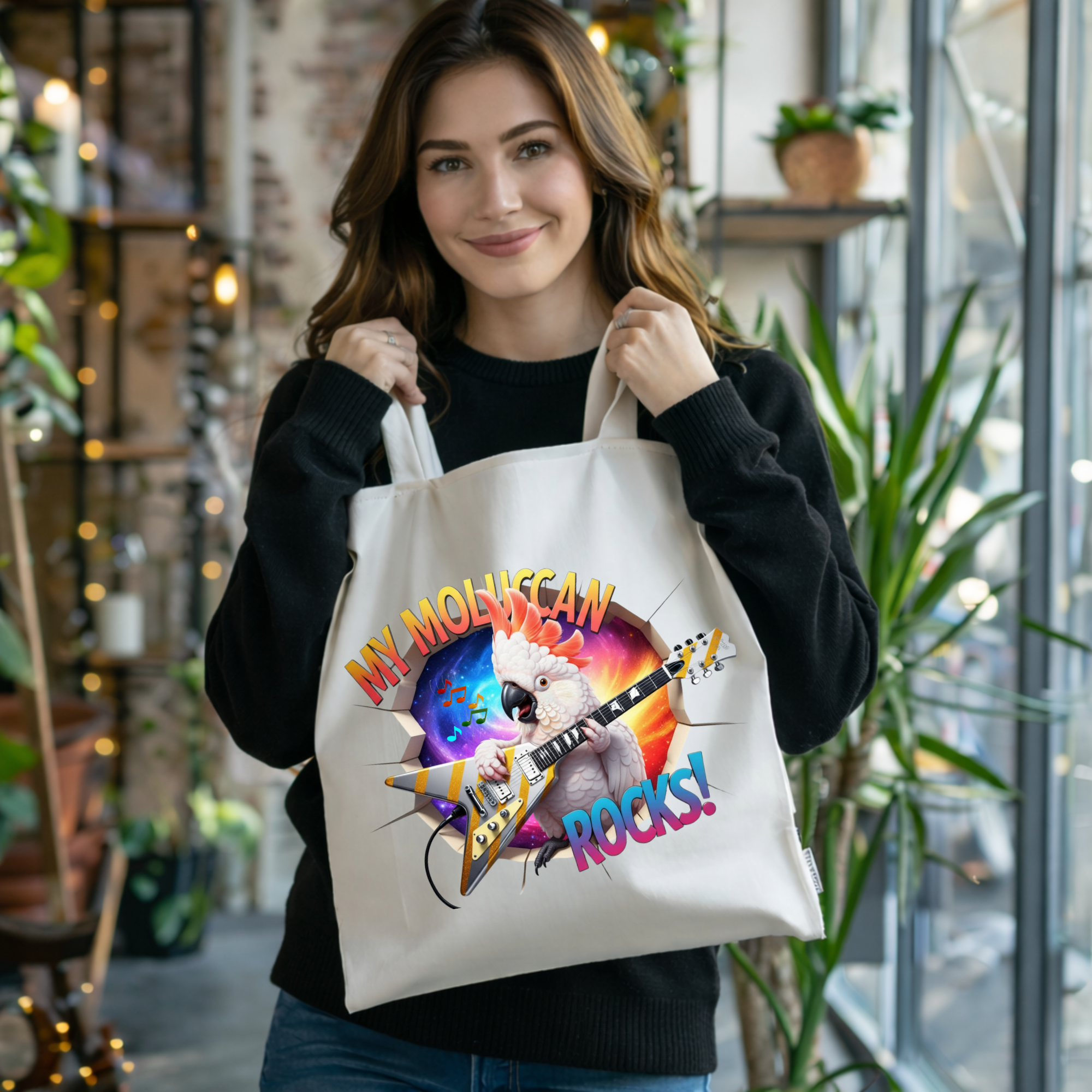Moluccan Cockatoo Breakthrough Tote Bag