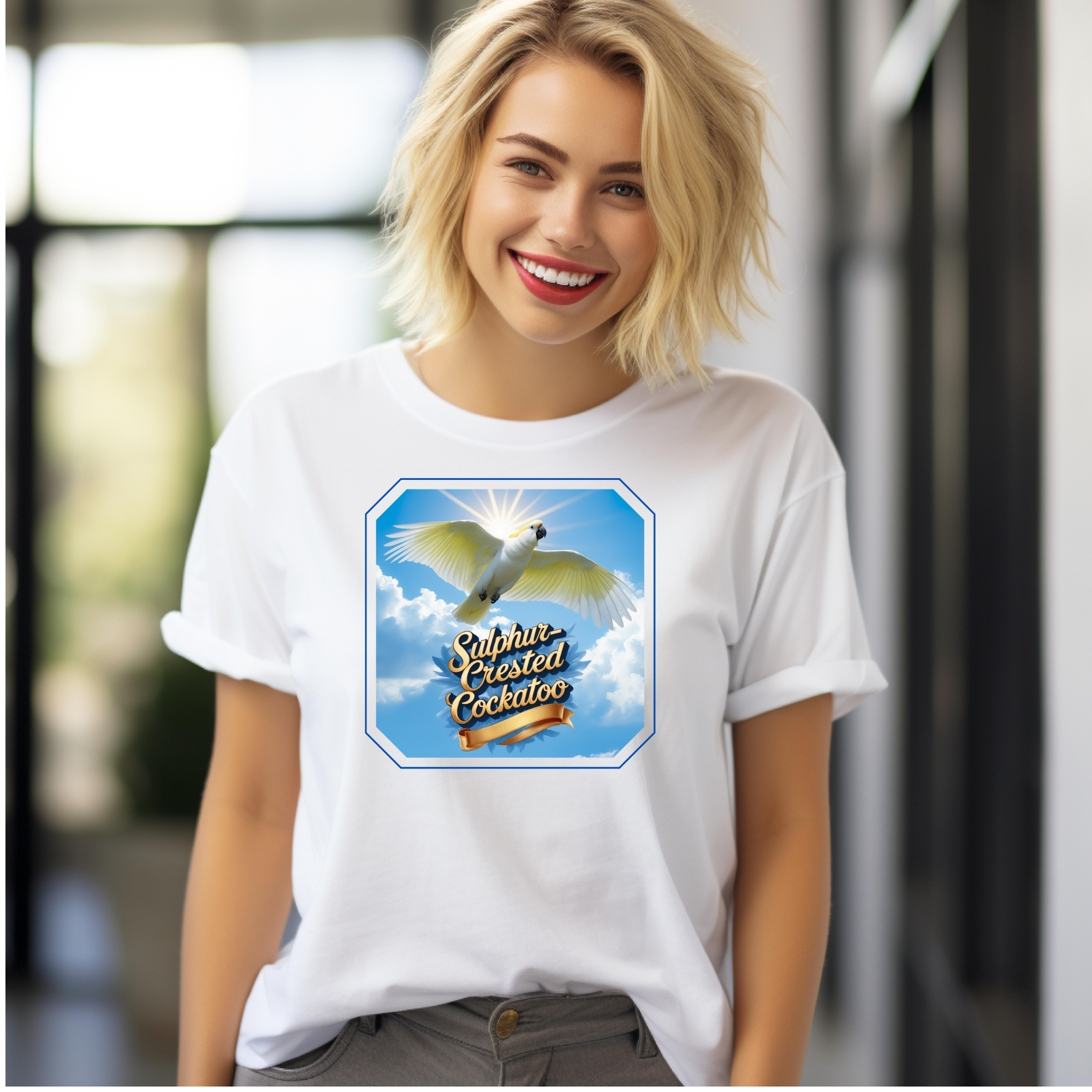 Sky Sulphur Crested Cockatoo T-Shirt