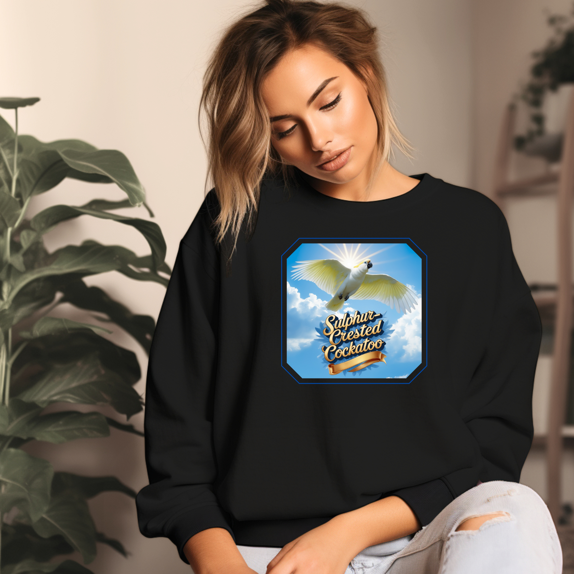 Flying Sulphur Crested Cockatoo Sweatshirt