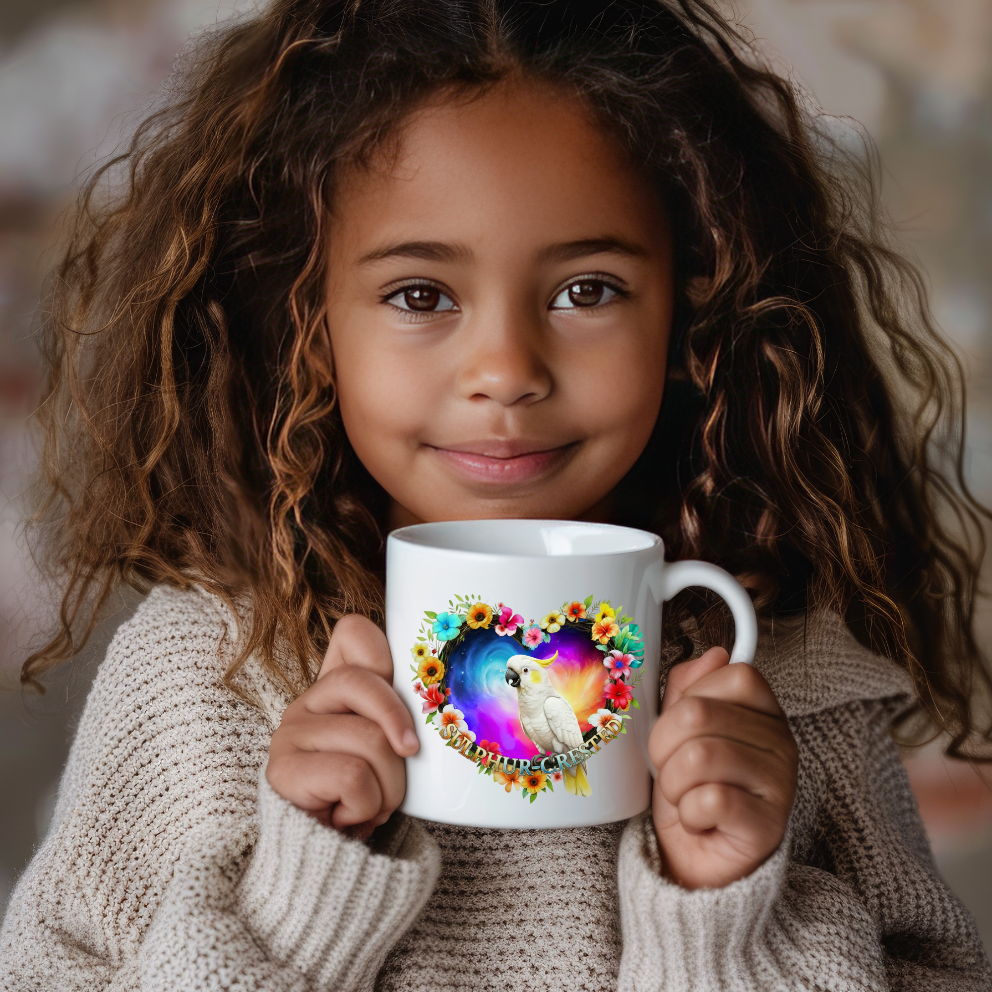 Sulphur-Crested Cockatoo Heart Design Mug
