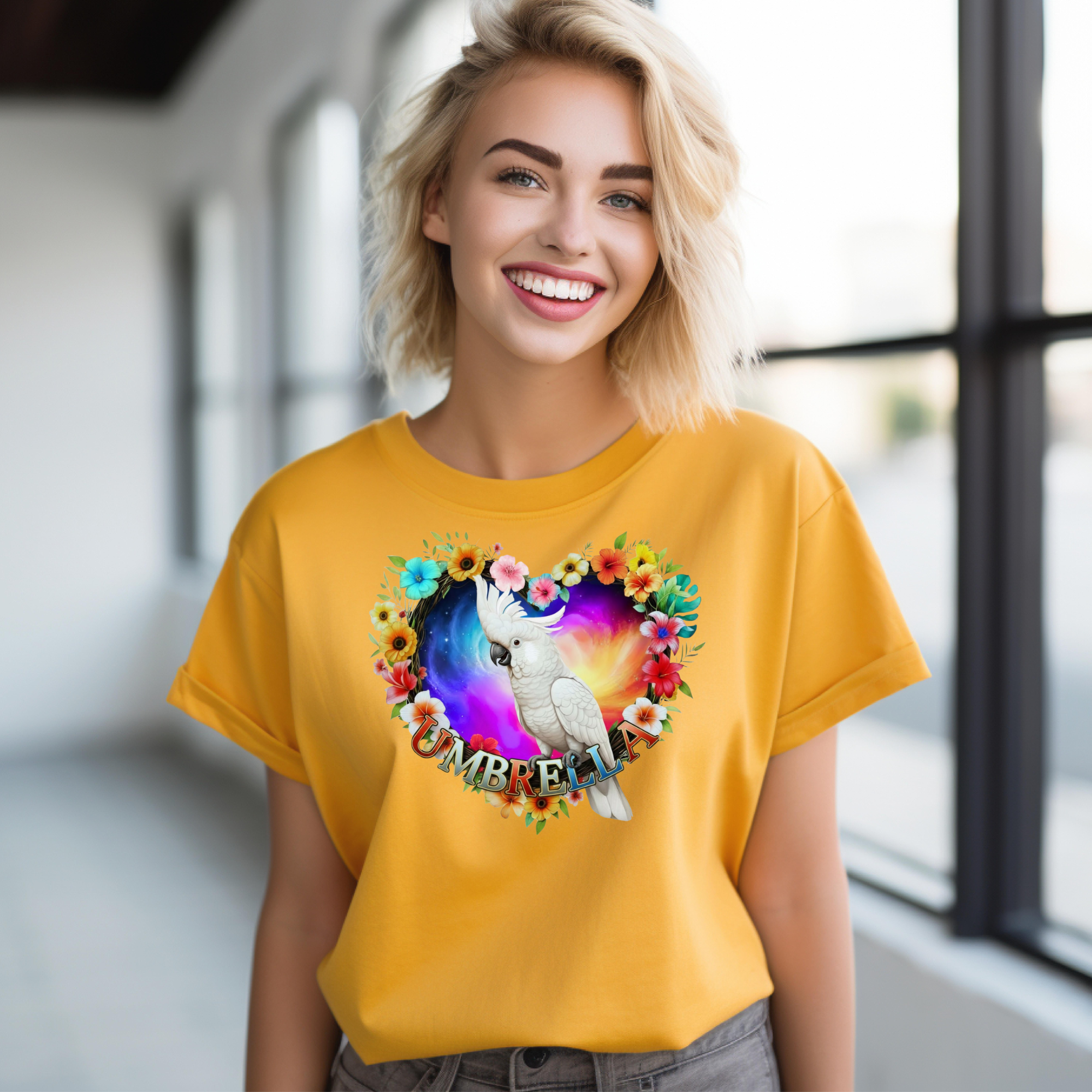 Umbrella Cockatoo Floral T-Shirt