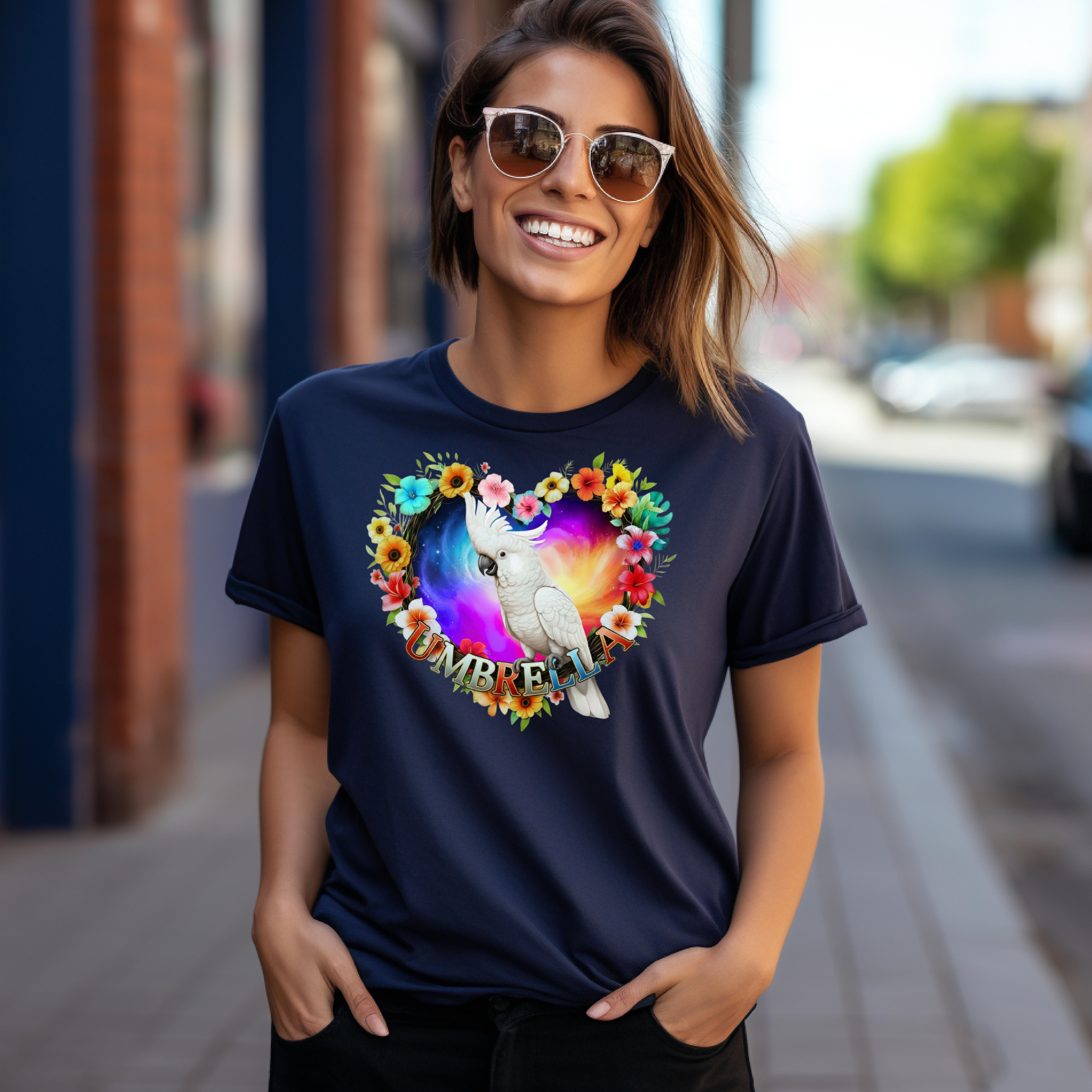 Umbrella Cockatoo Floral T-Shirt
