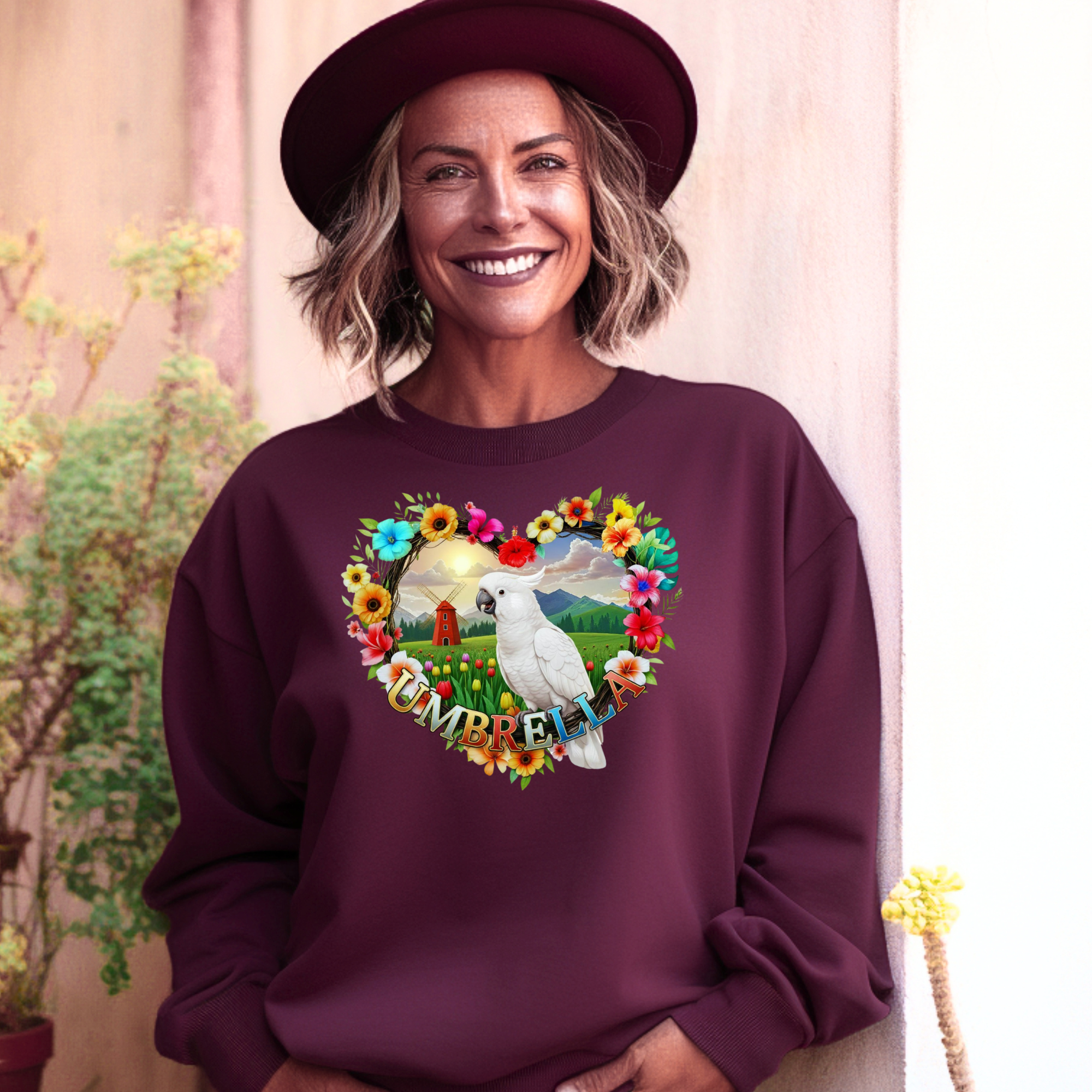Floral Umbrella Cockatoo Sweatshirt