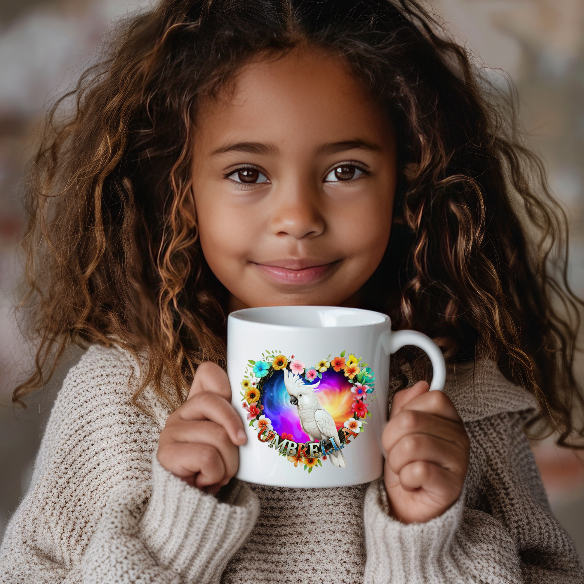 Umbrella Cockatoo Floral Mug