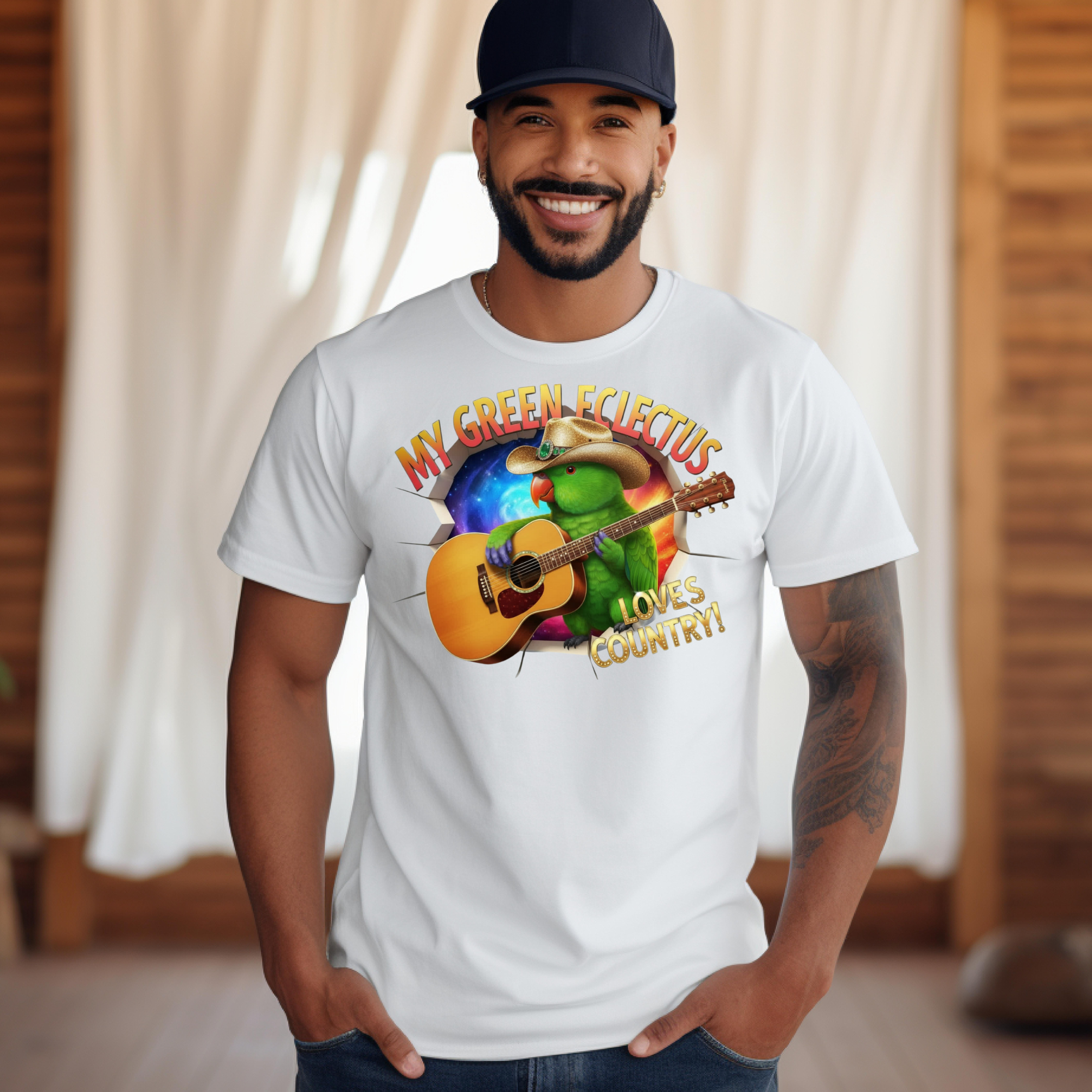 Green Eclectus Loves Country T-Shirt