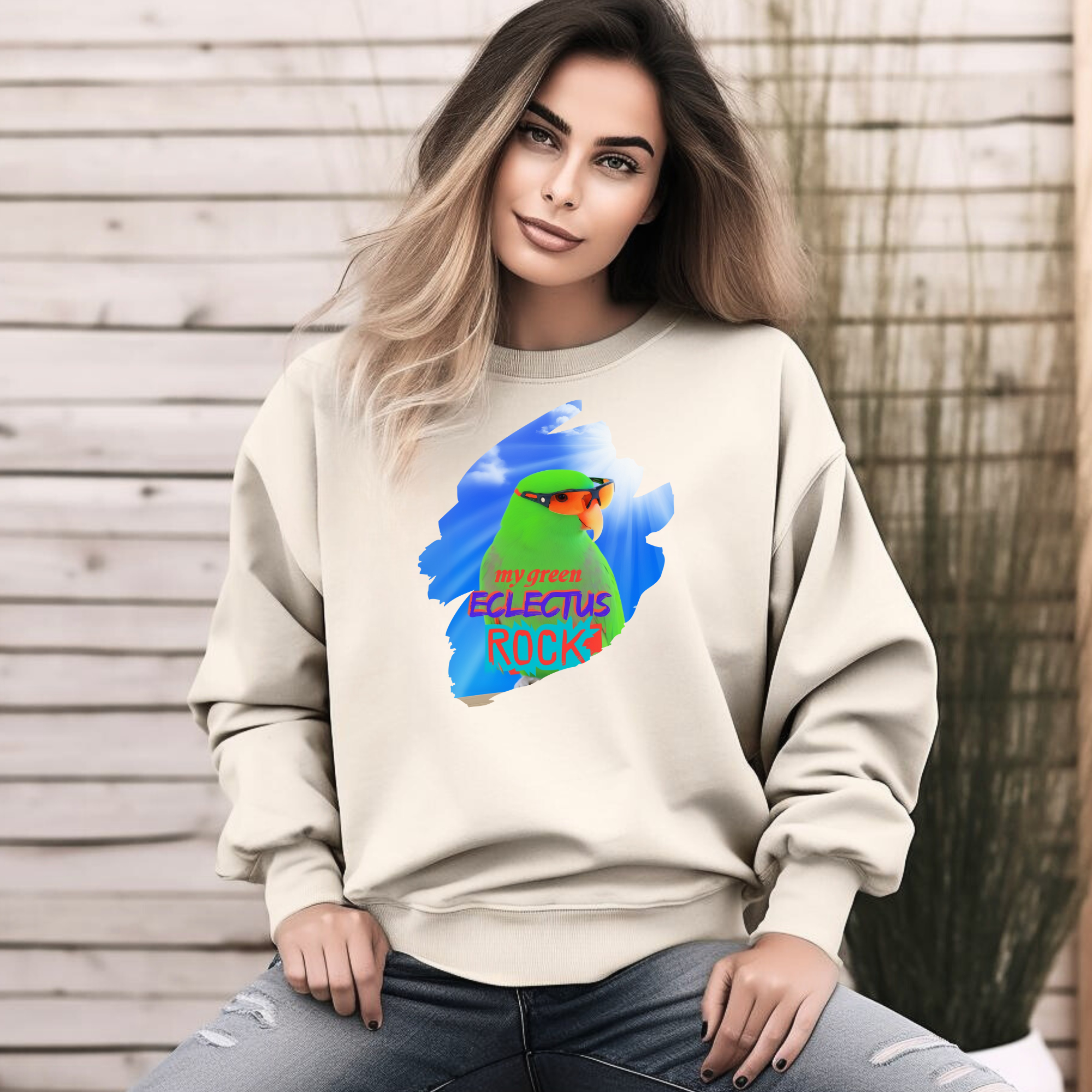Green Eclectus Sweatshirt