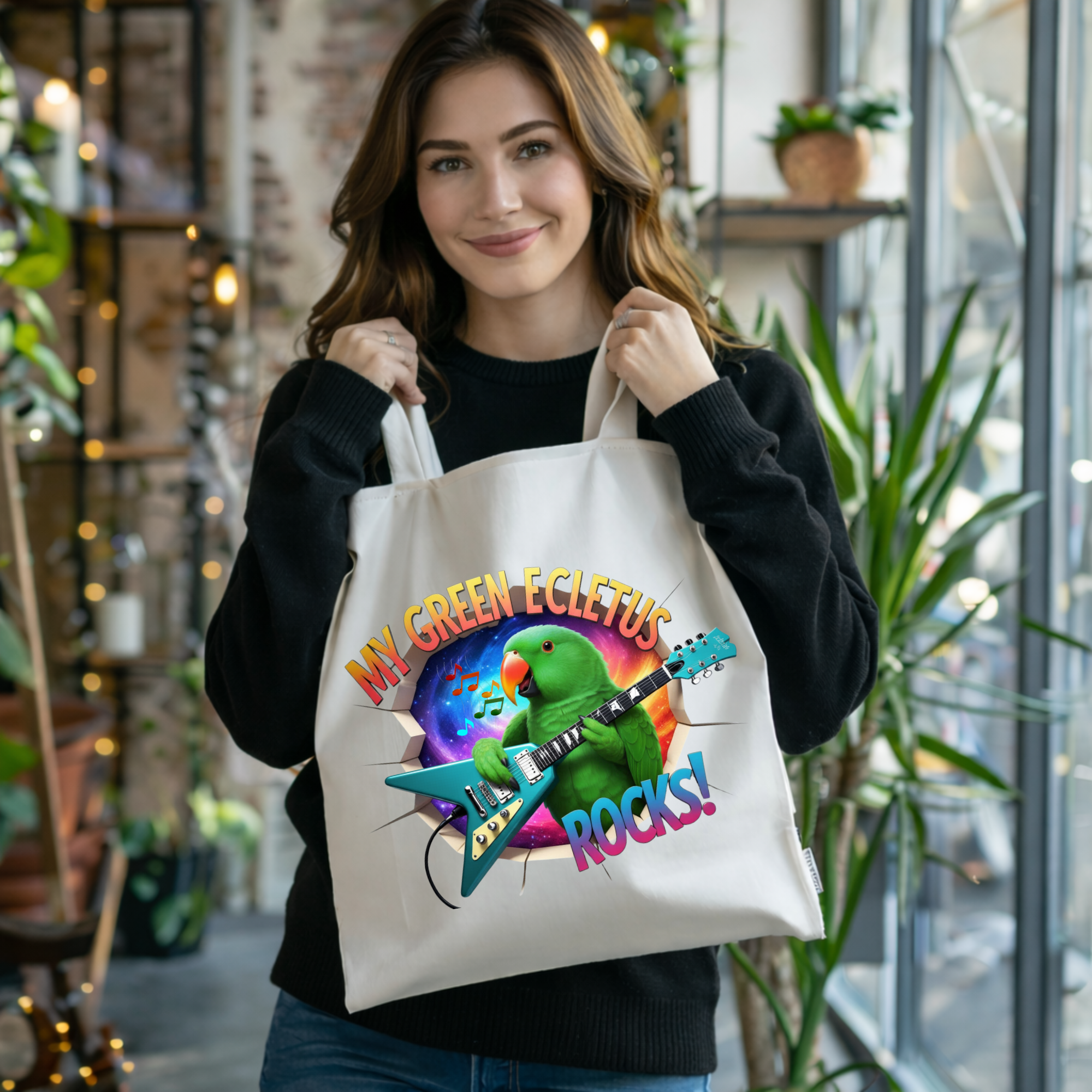 Green Eclectus Breakthrough Tote Bag