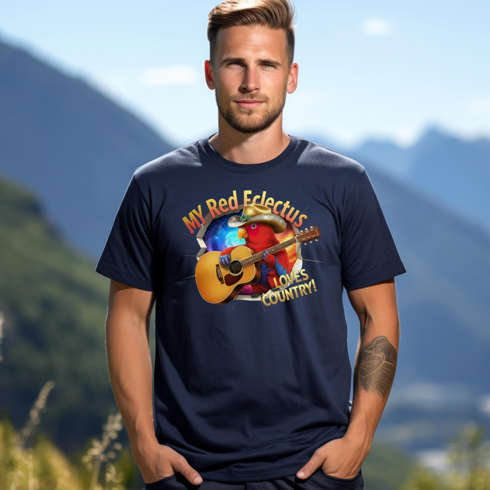 Red Eclectus Loves Country T-Shirt