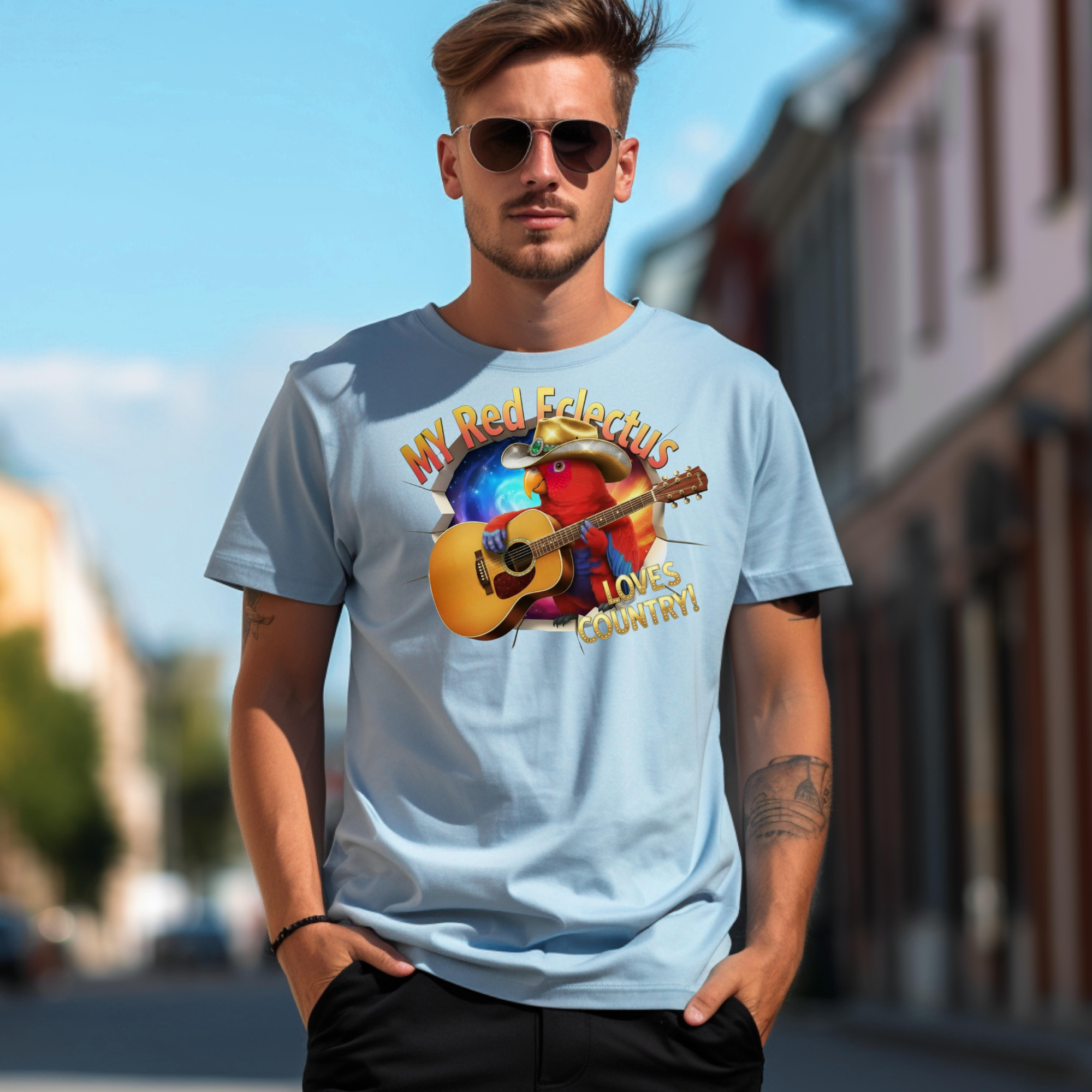 Red Eclectus Loves Country T-Shirt