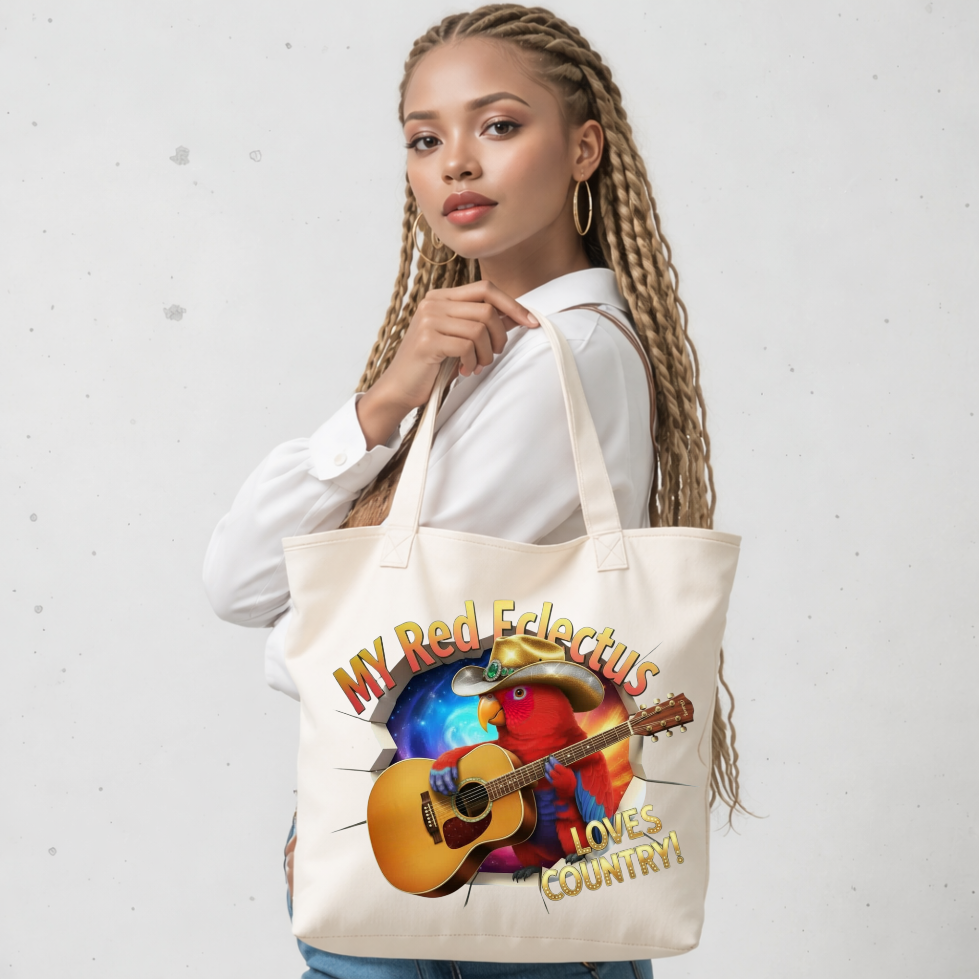 Red Eclectus Breakthrough Tote Bag