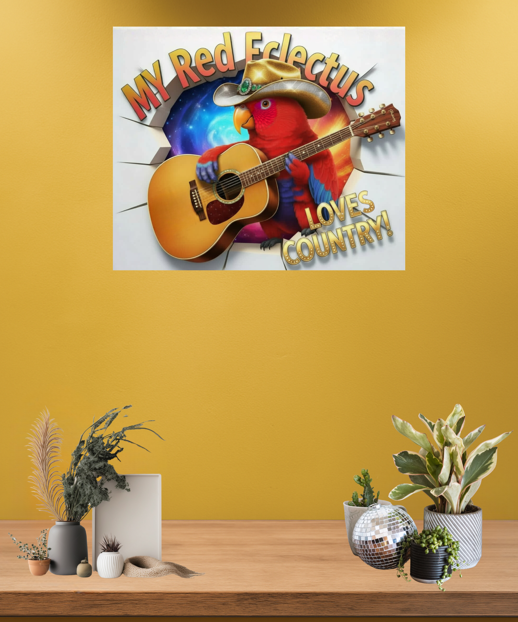 Red Eclectus Breakthrough Wall-Hanging