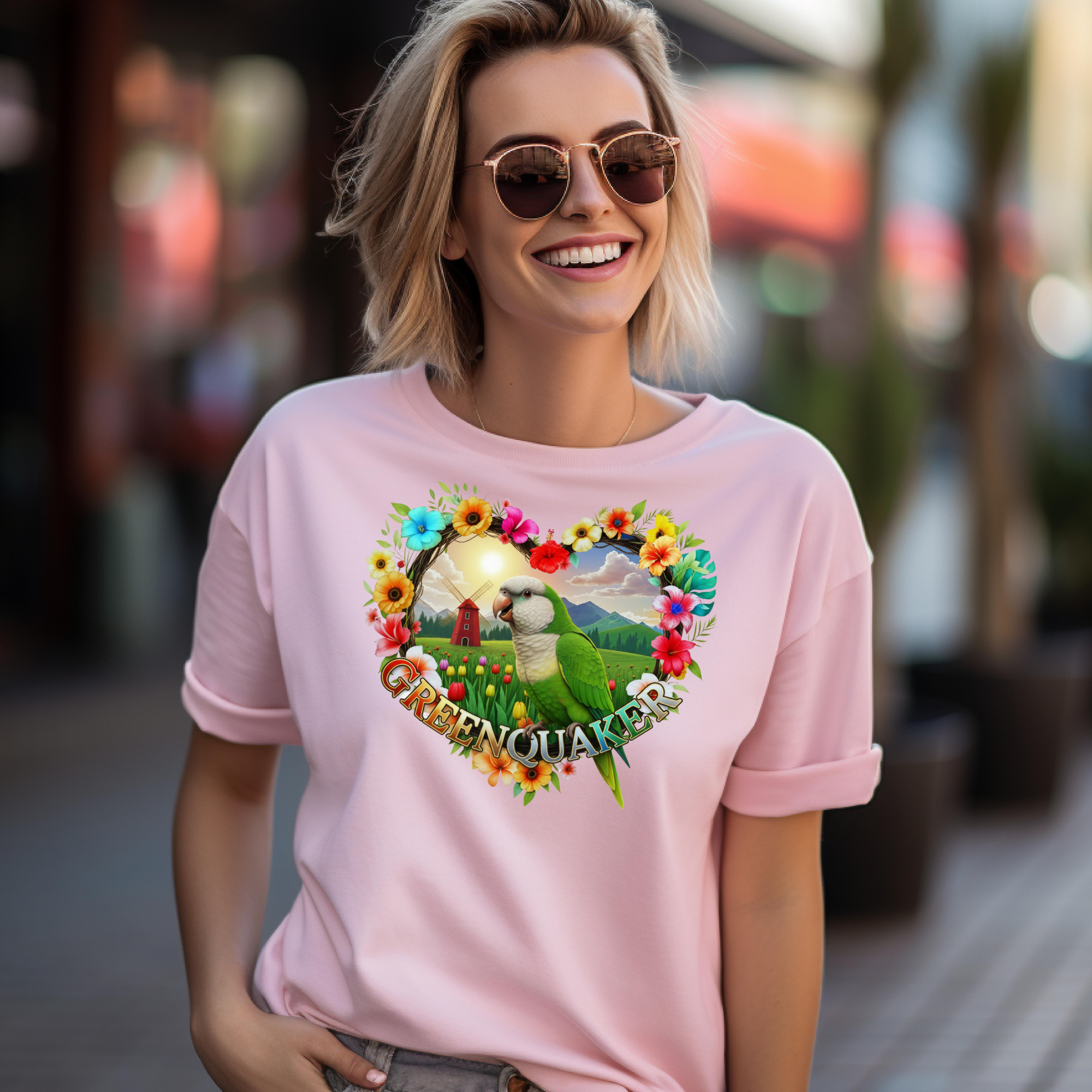 Green Quaker Flower T-Shirt