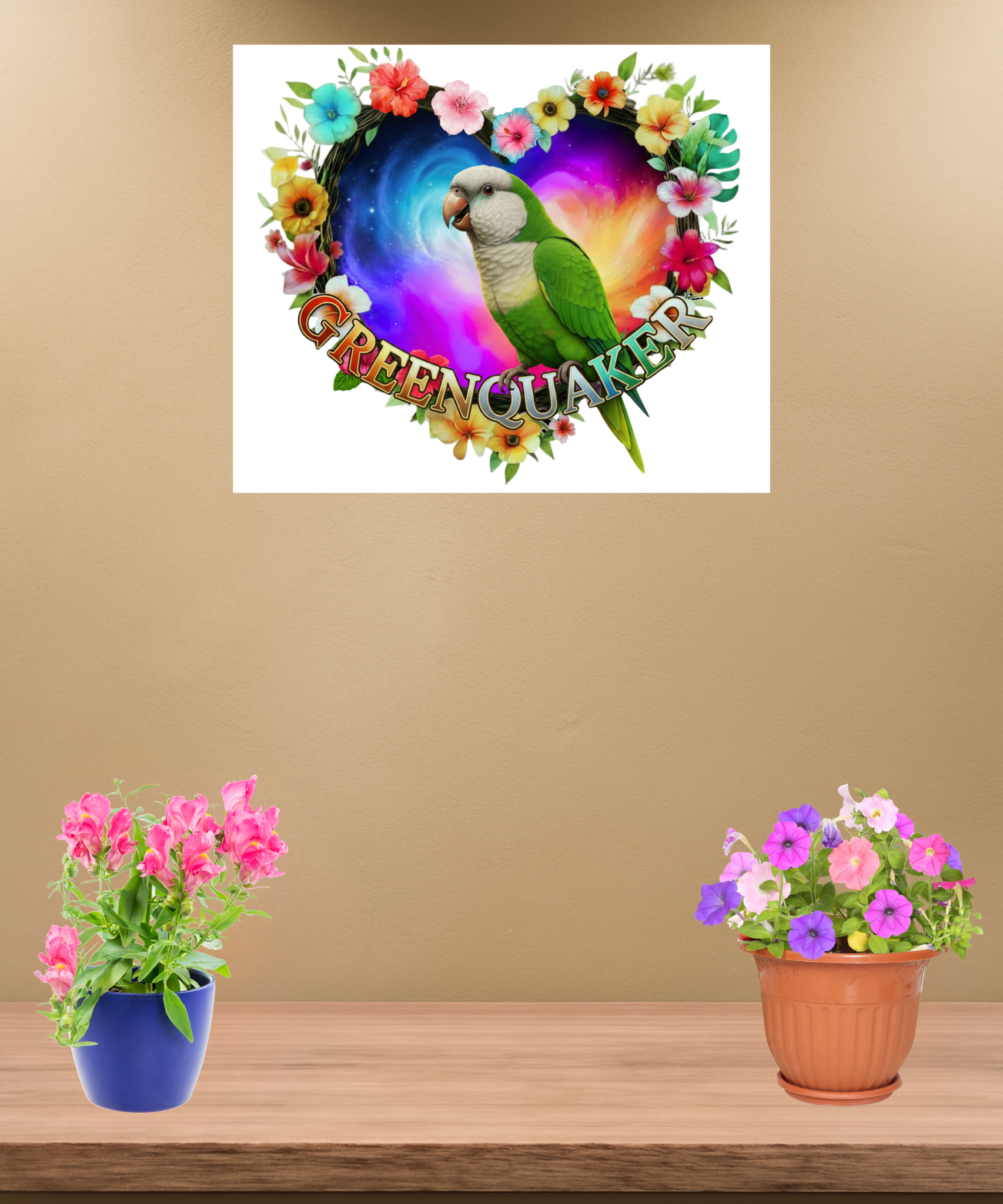 Green Quaker Parrot Wall-Hanging