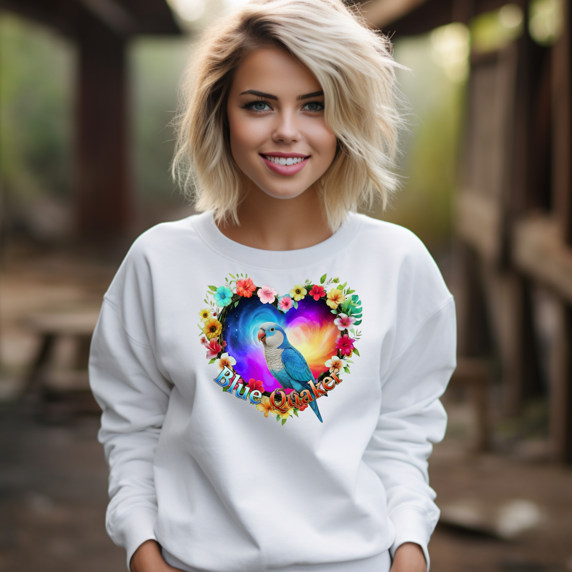 Blue Quaker Heart Design Sweatshirt