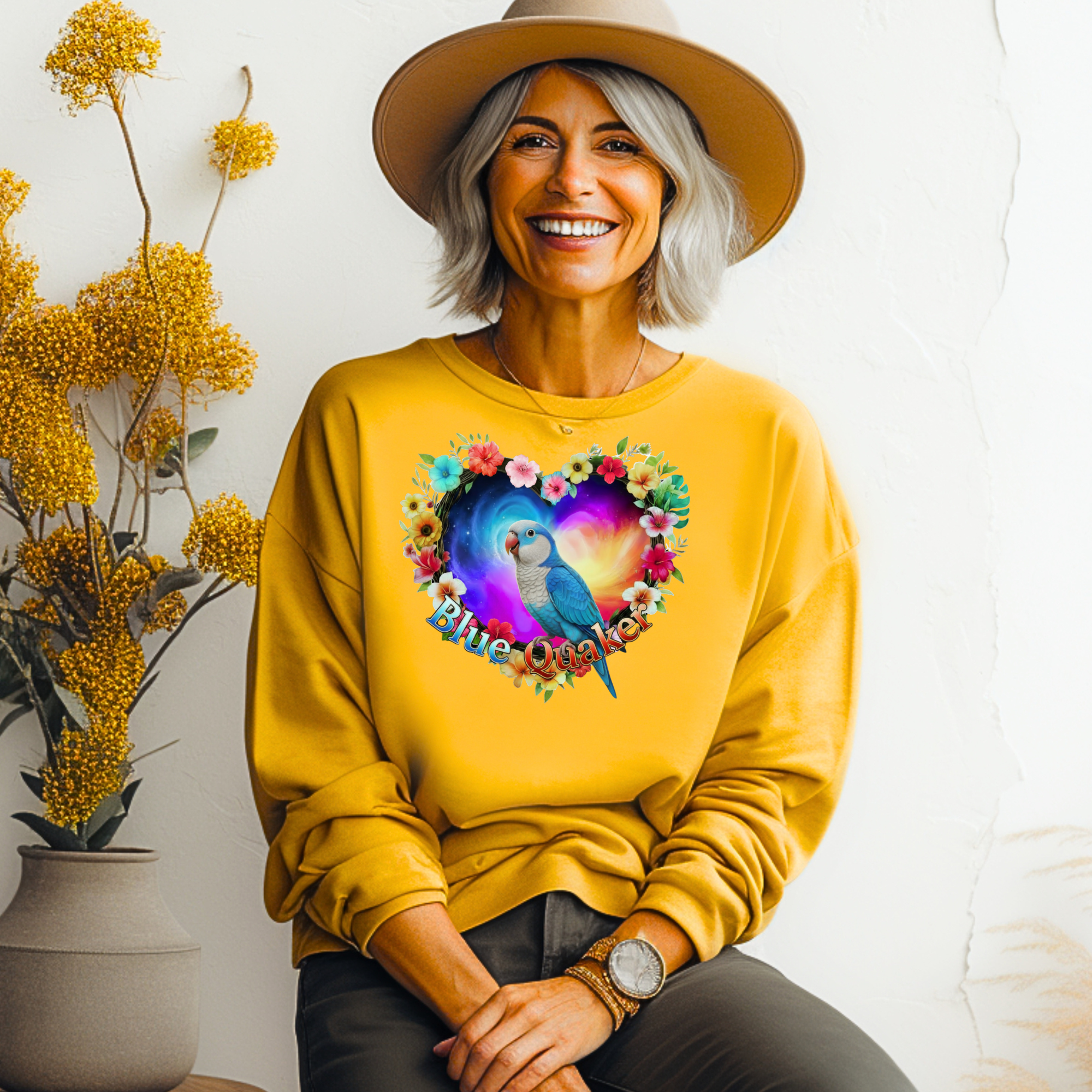 Blue Quaker Heart Design Sweatshirt