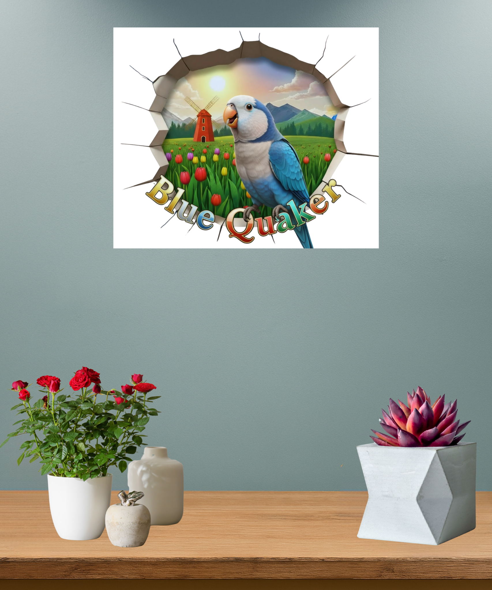 Blue Quaker Breakthrough  Wall-Hanging