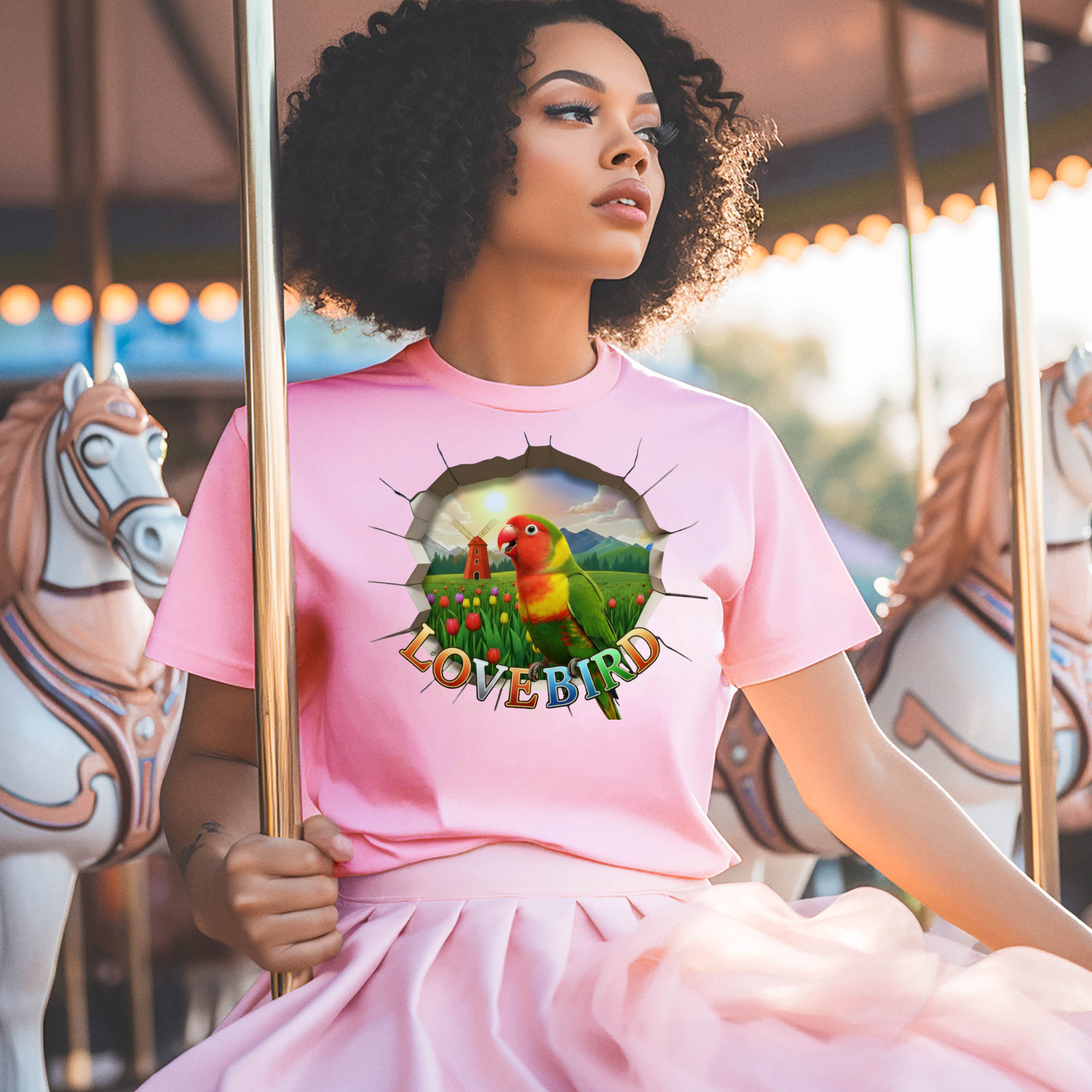 Lovebird Nature Art T-Shirt