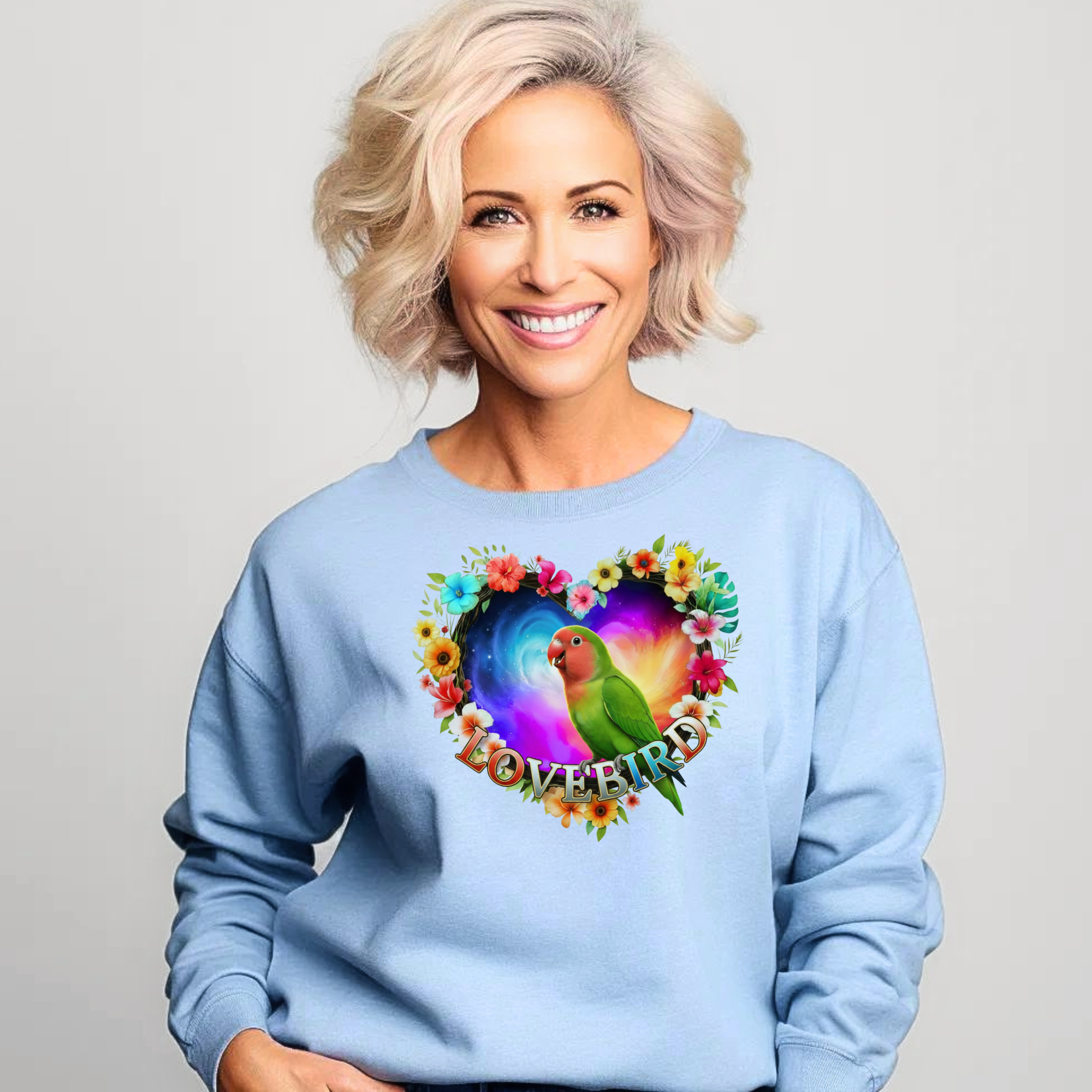 Colorful Lovebird Art Sweatshirt