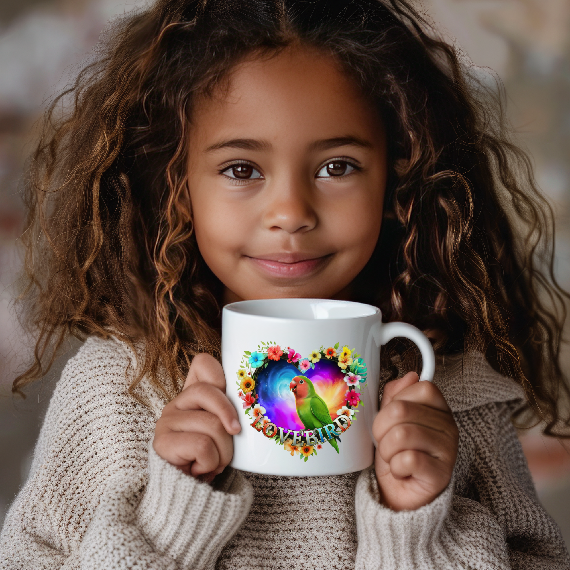 Lovebird Heart Design Mug