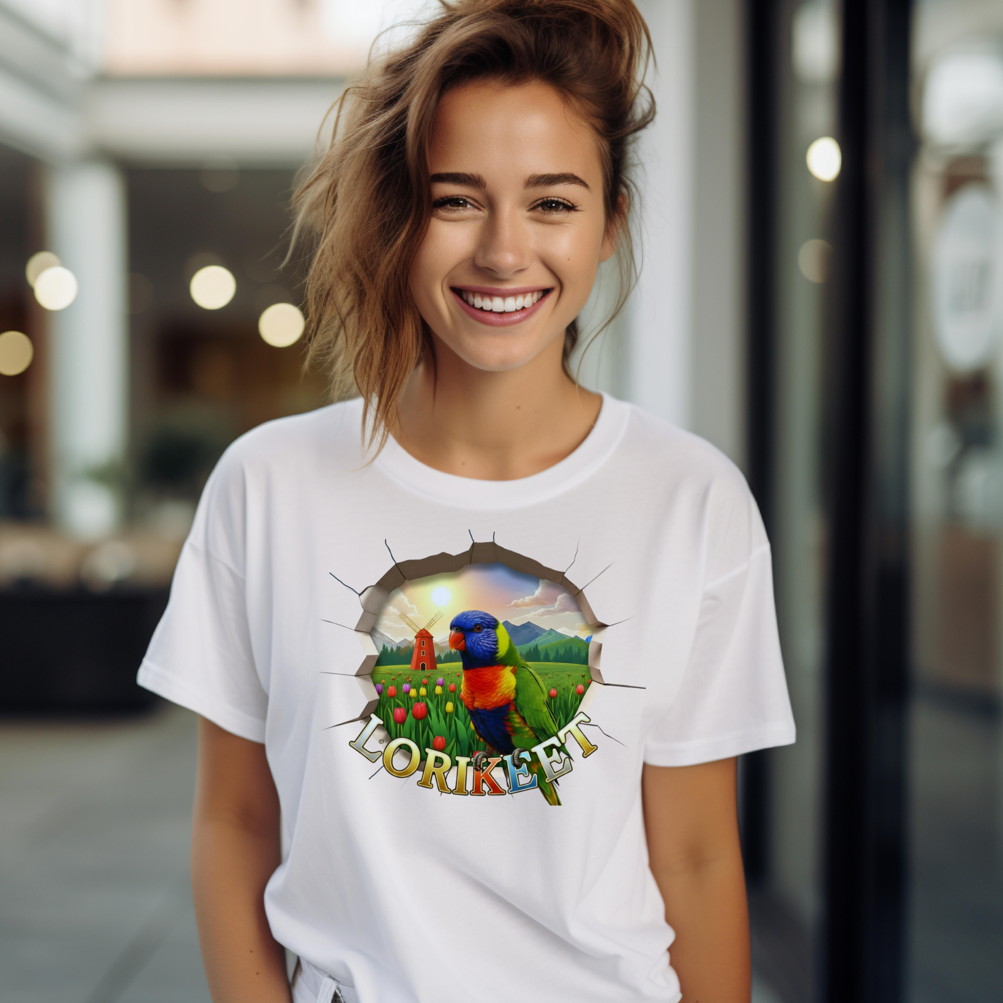 Lorikeet Garden Scene T-Shirt